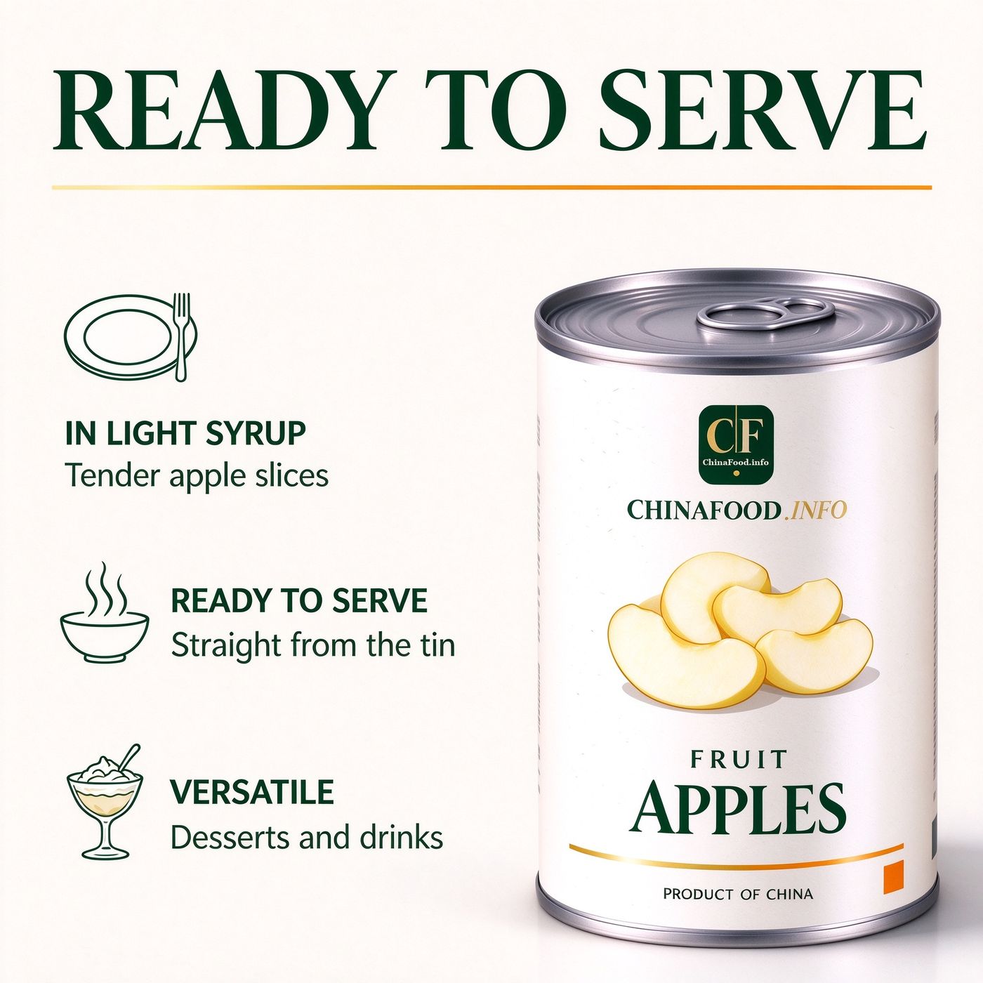 Apples served from the tin