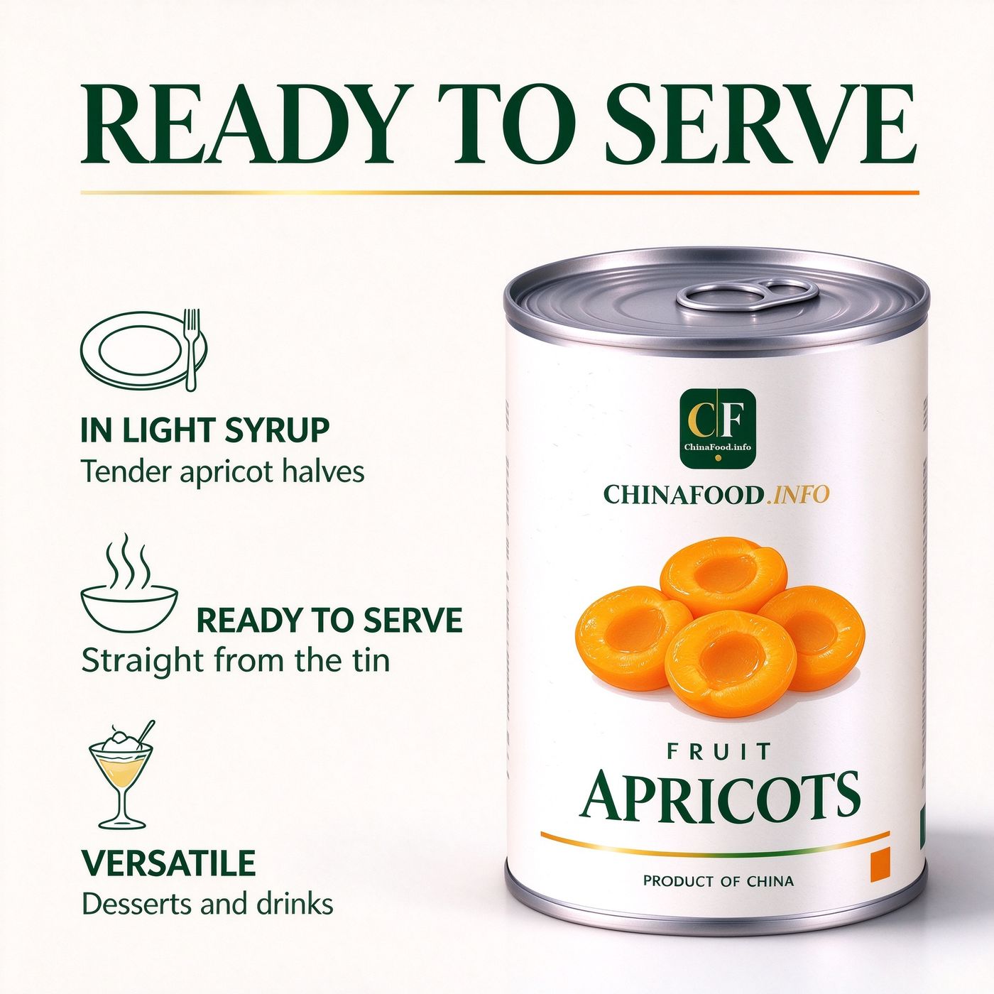Apricot halves served from the tin