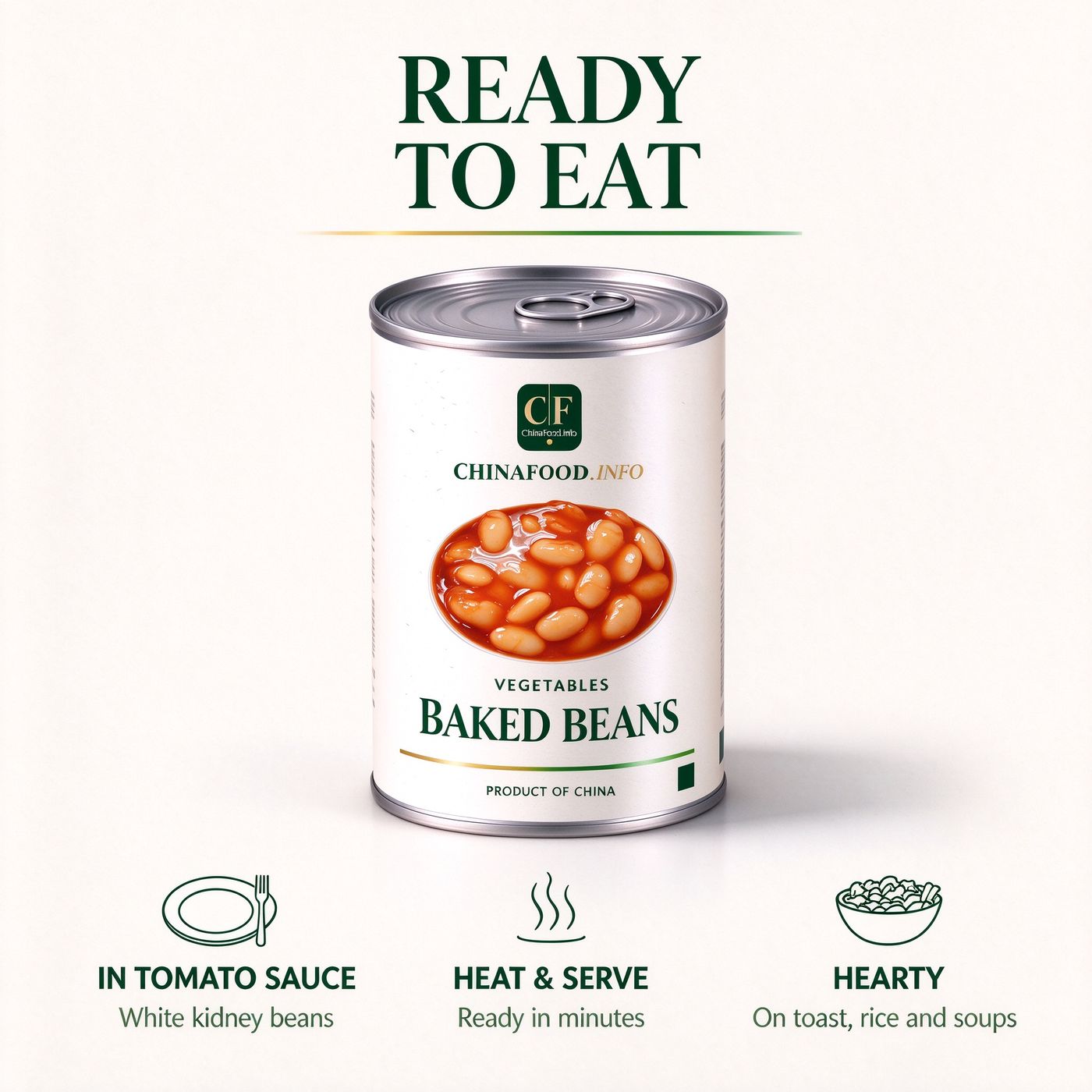 Baked beans served from the tin