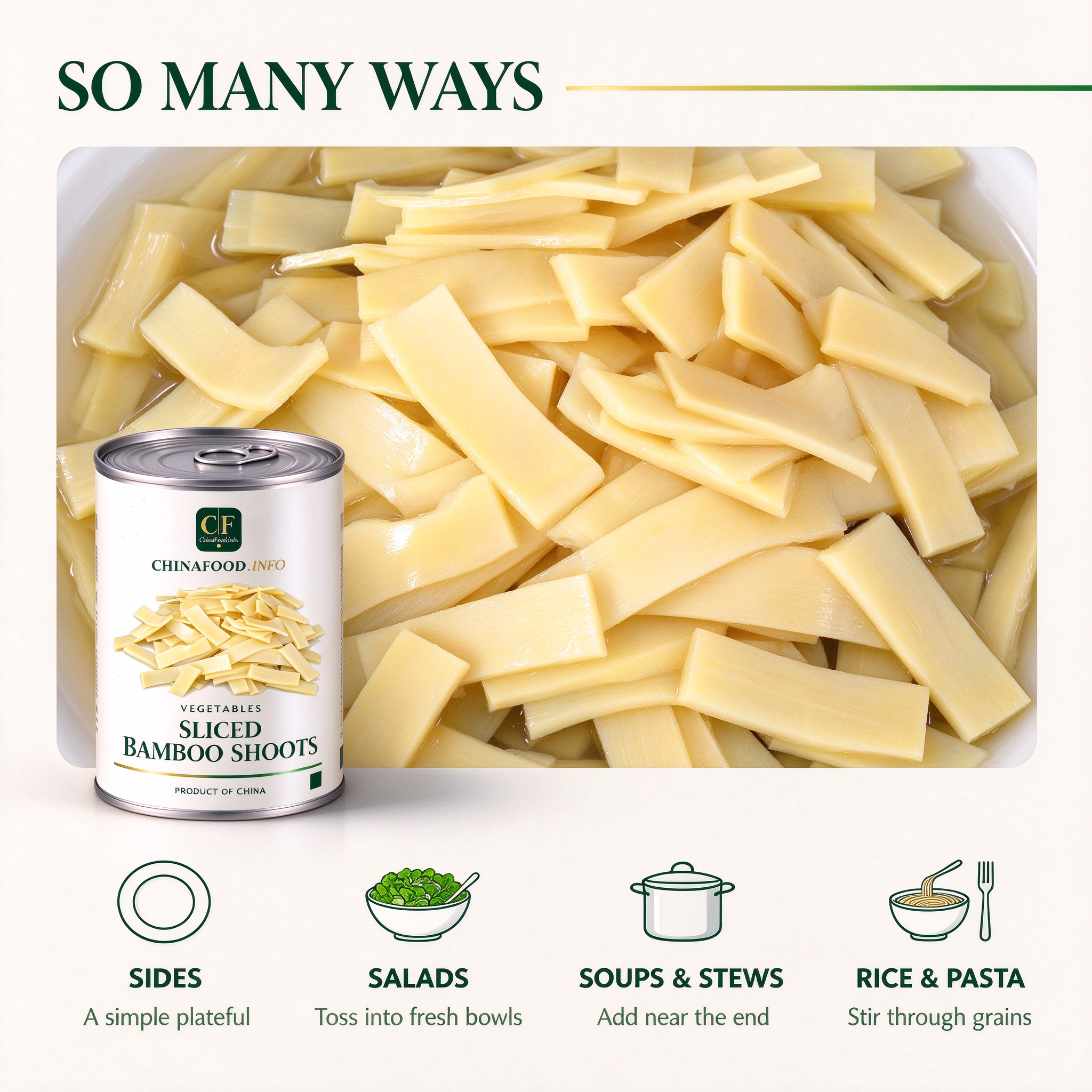Sliced bamboo shoots serving ideas