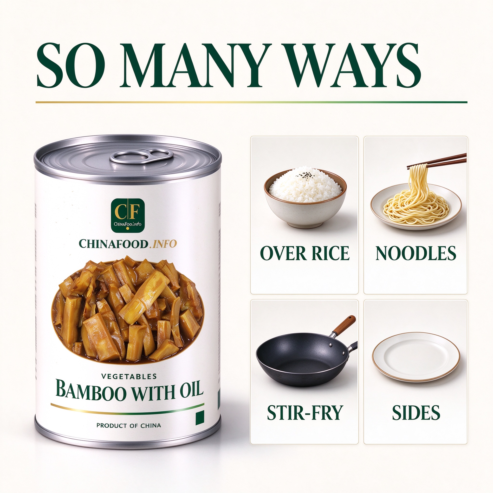 Bamboo shoots in oil with suggested uses