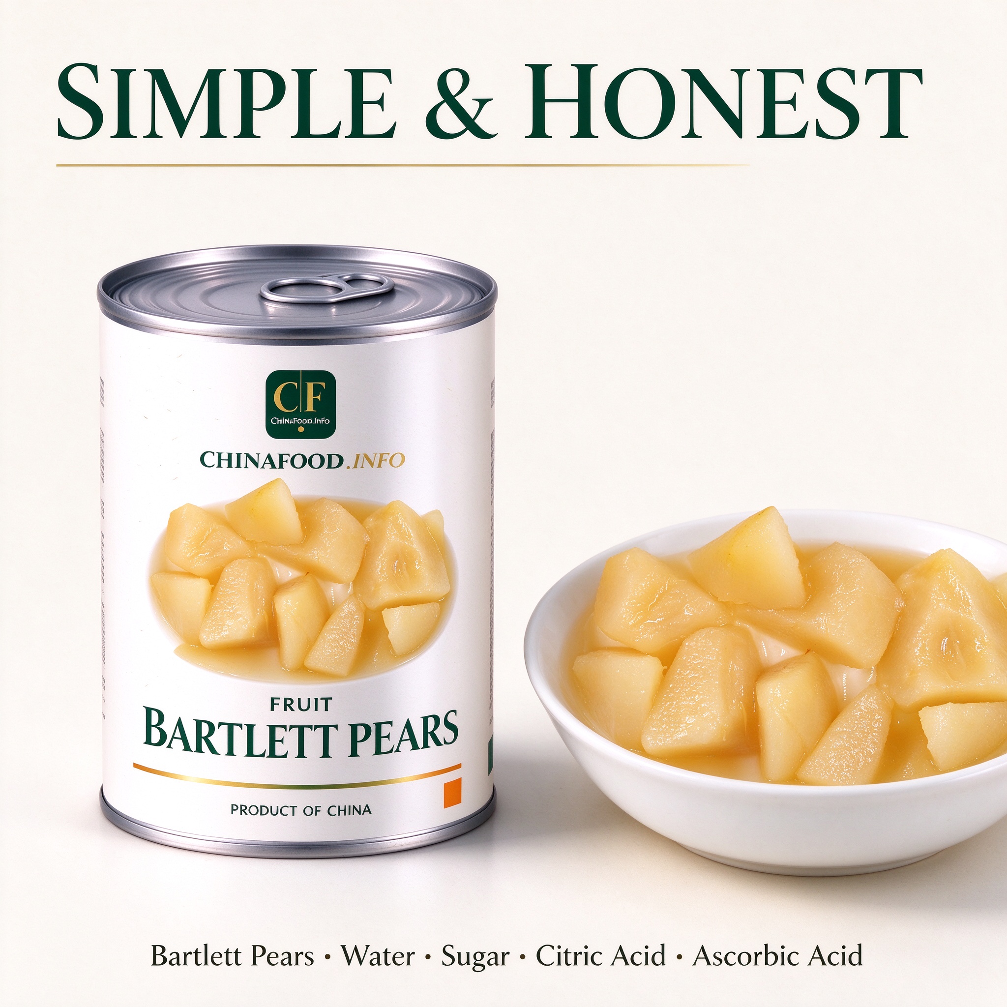 Bartlett pears simple and honest ingredient panel