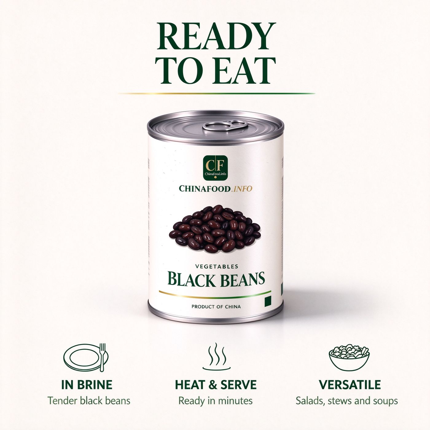Black beans served from the tin