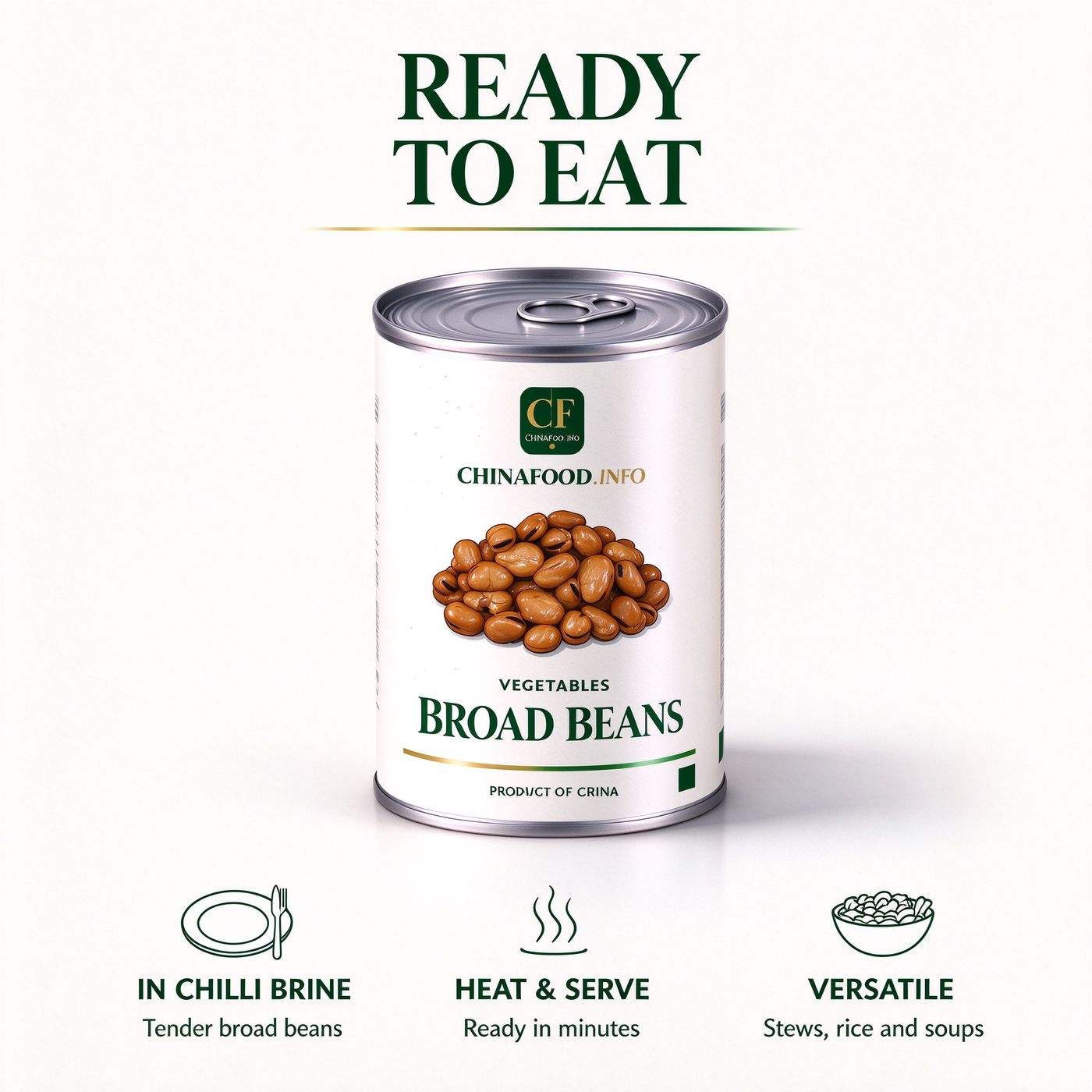Broad beans in chilli served from the tin