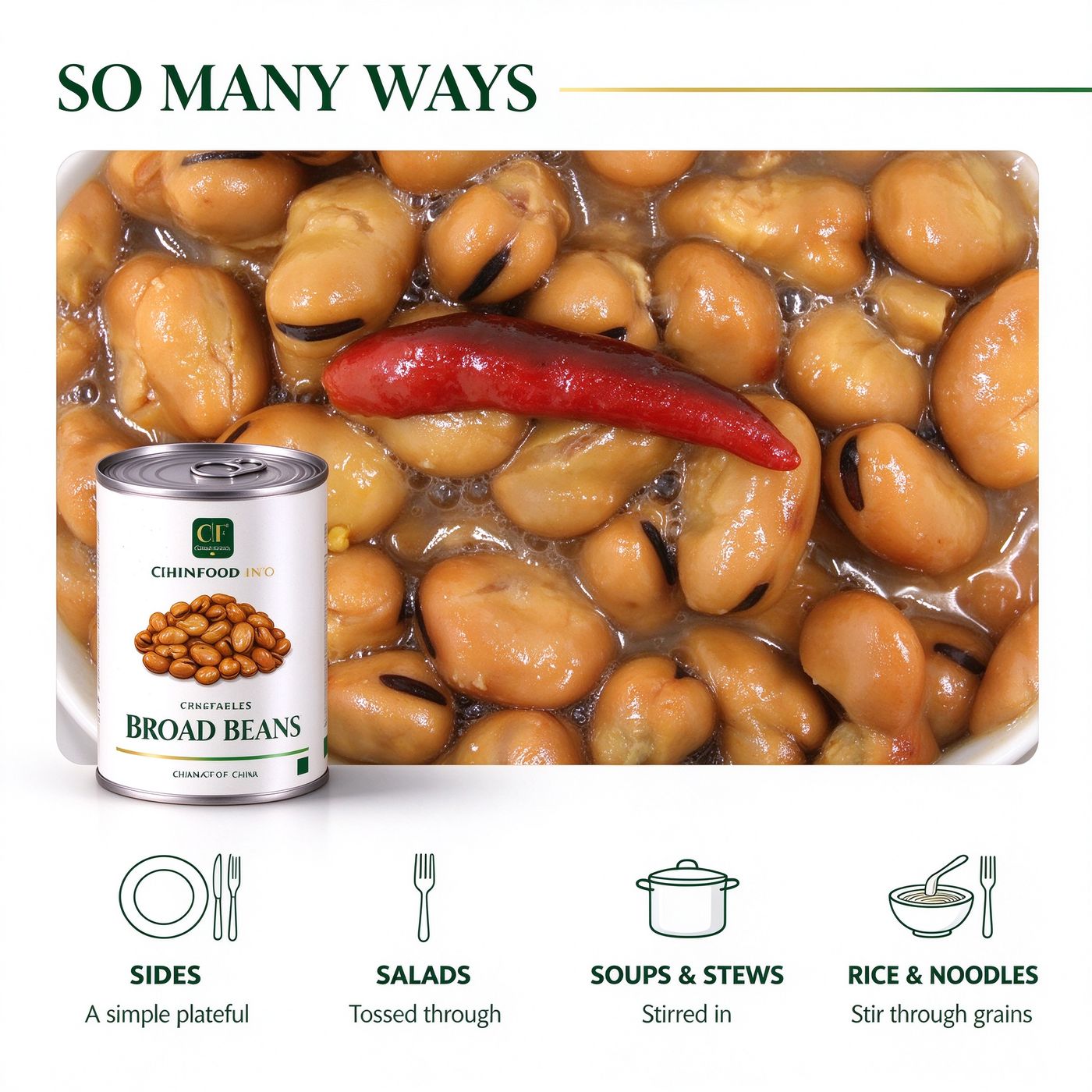 Chilli broad beans serving ideas
