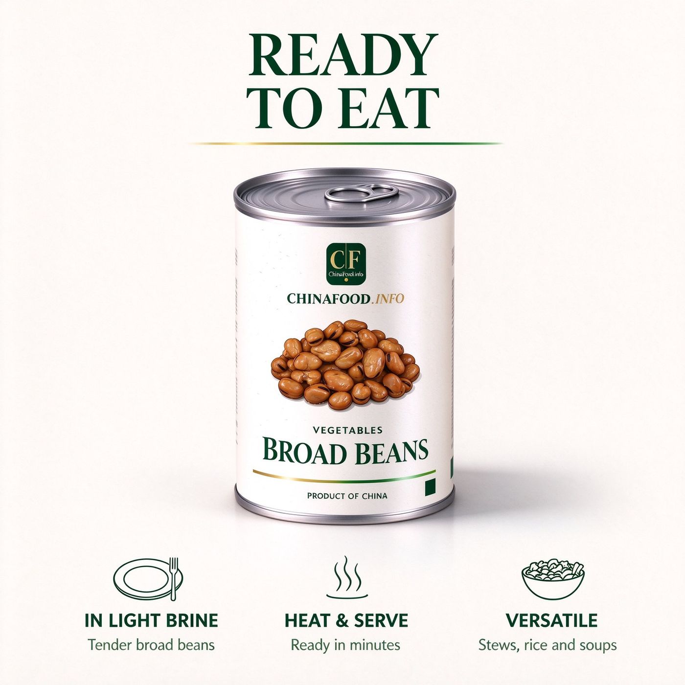 Broad beans served from the tin