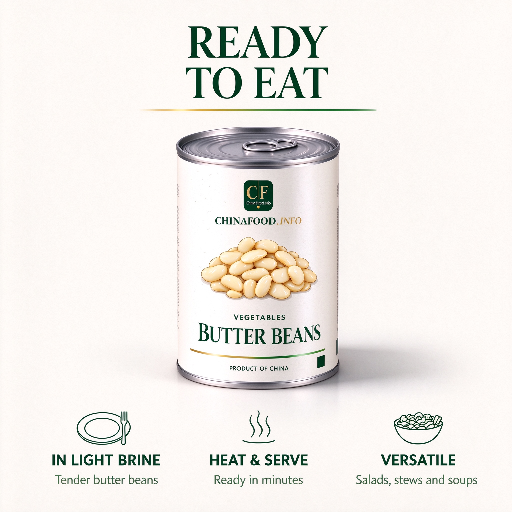 Canned butter beans ready to serve from the tin