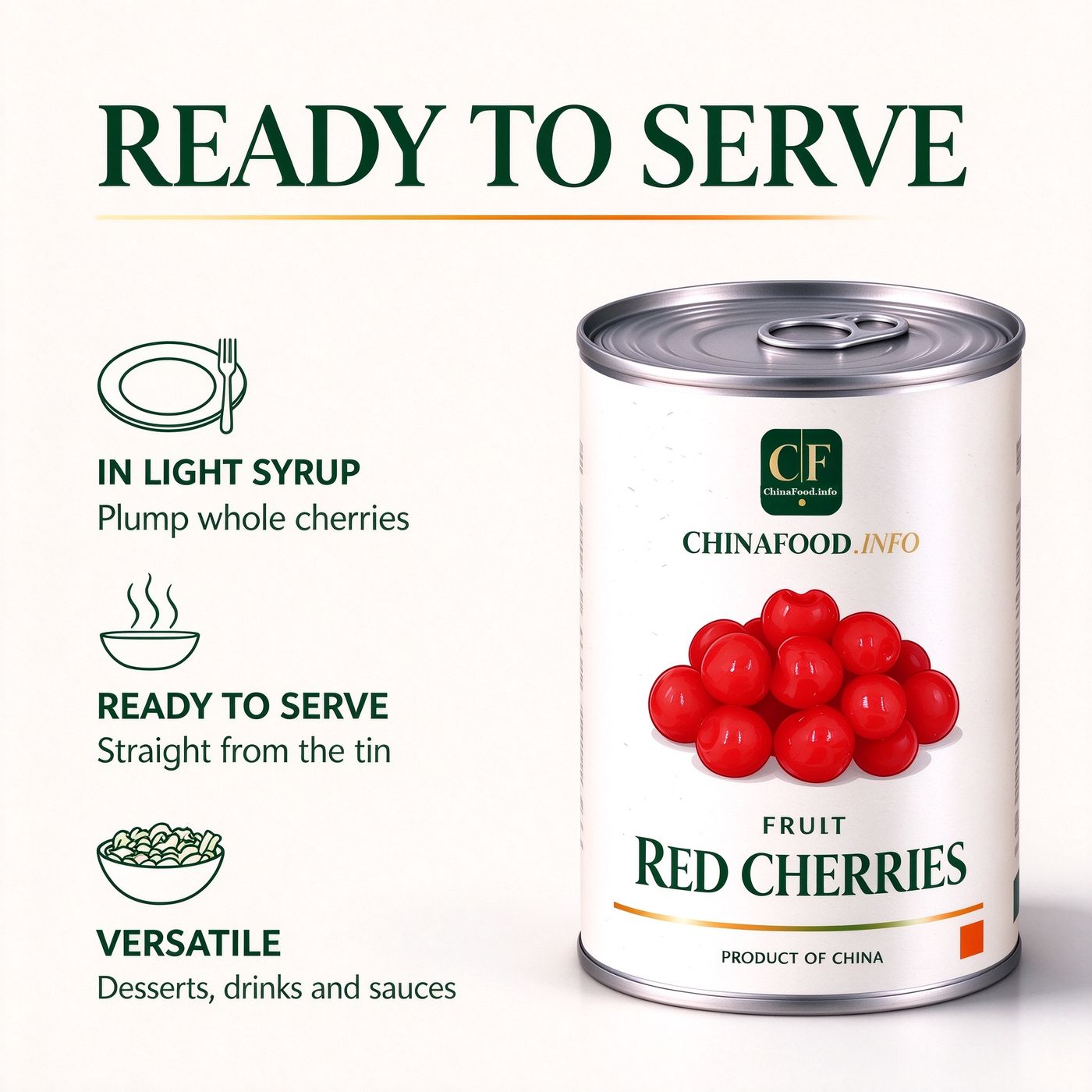 Cherries served from the tin