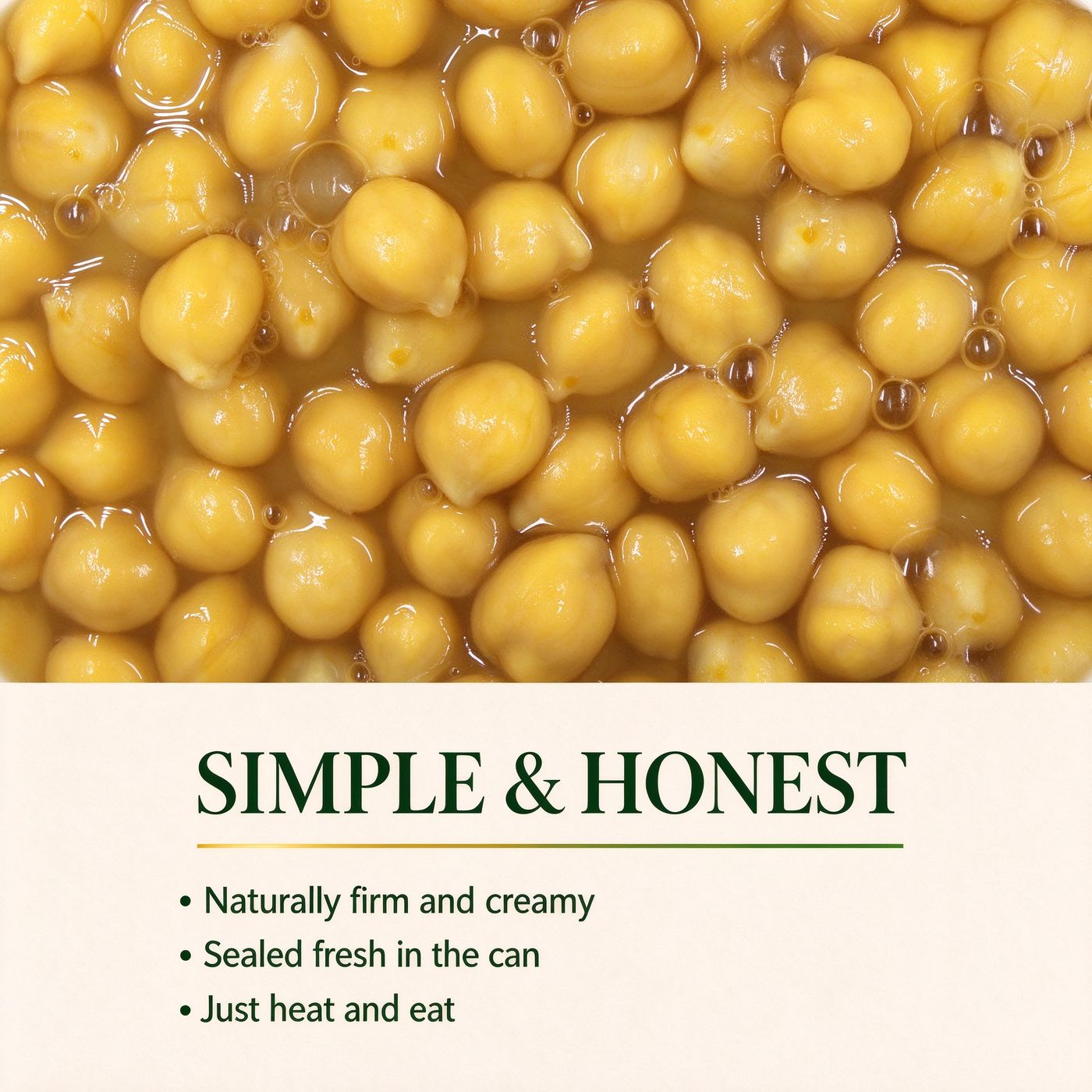 Close-up of chickpeas in brine