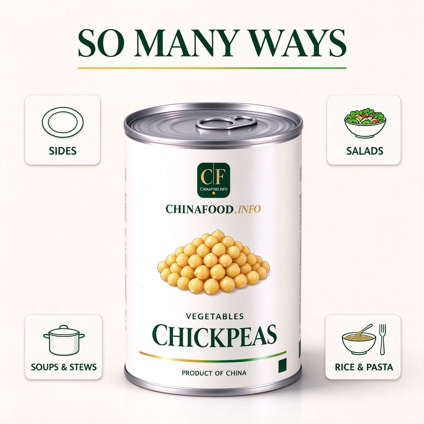 Chick peas with suggested uses