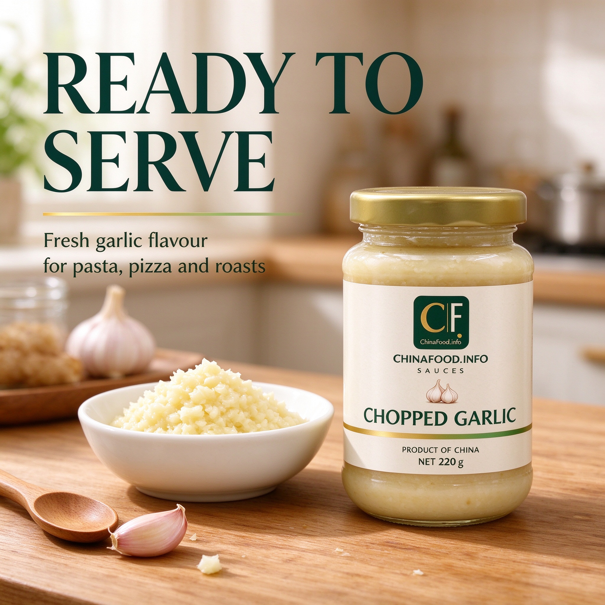 Chopped garlic ready from the jar