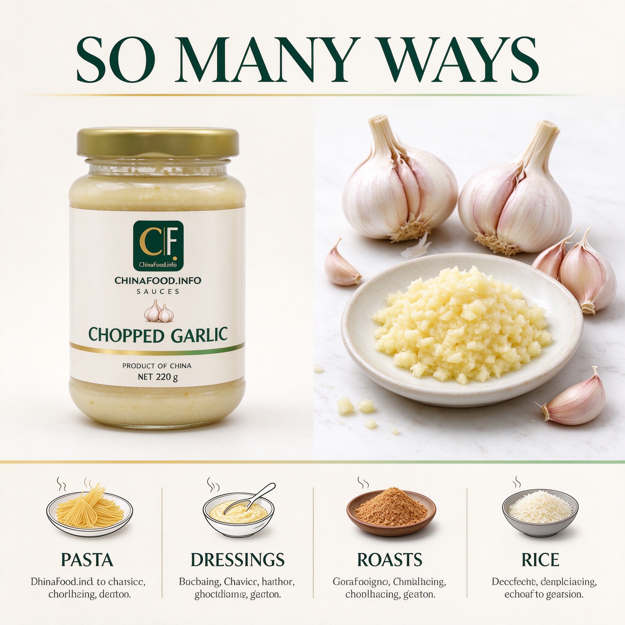 Chopped garlic serving ideas