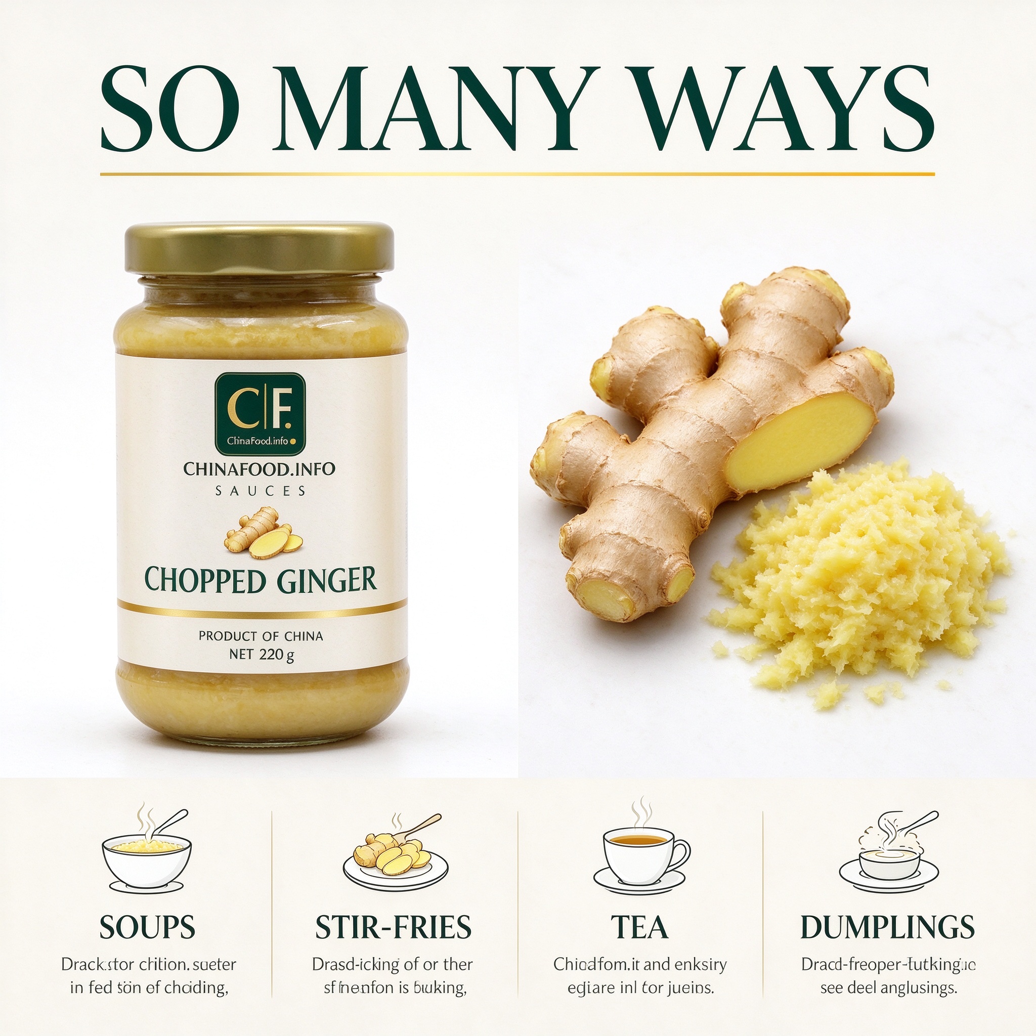 Chopped ginger serving ideas