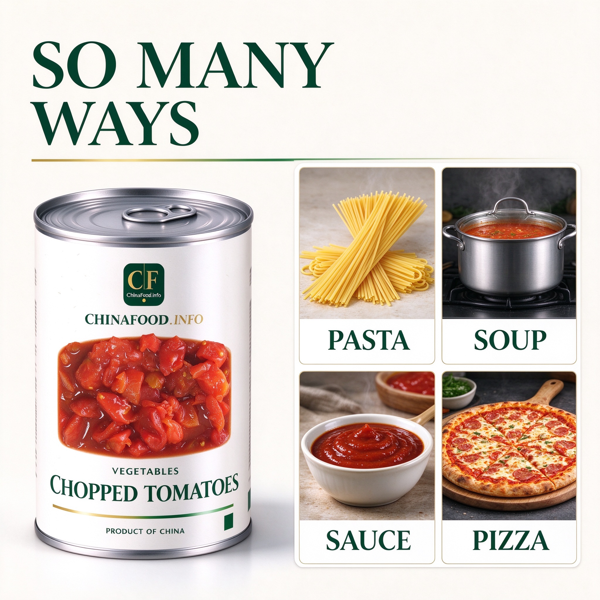 Canned chopped tomatoes with suggested uses