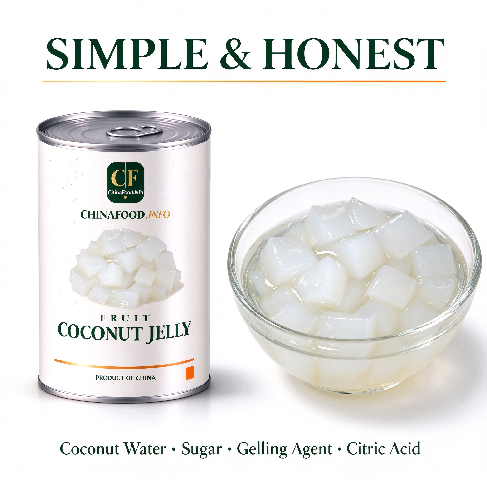 Canned coconut jelly simple and honest ingredient panel