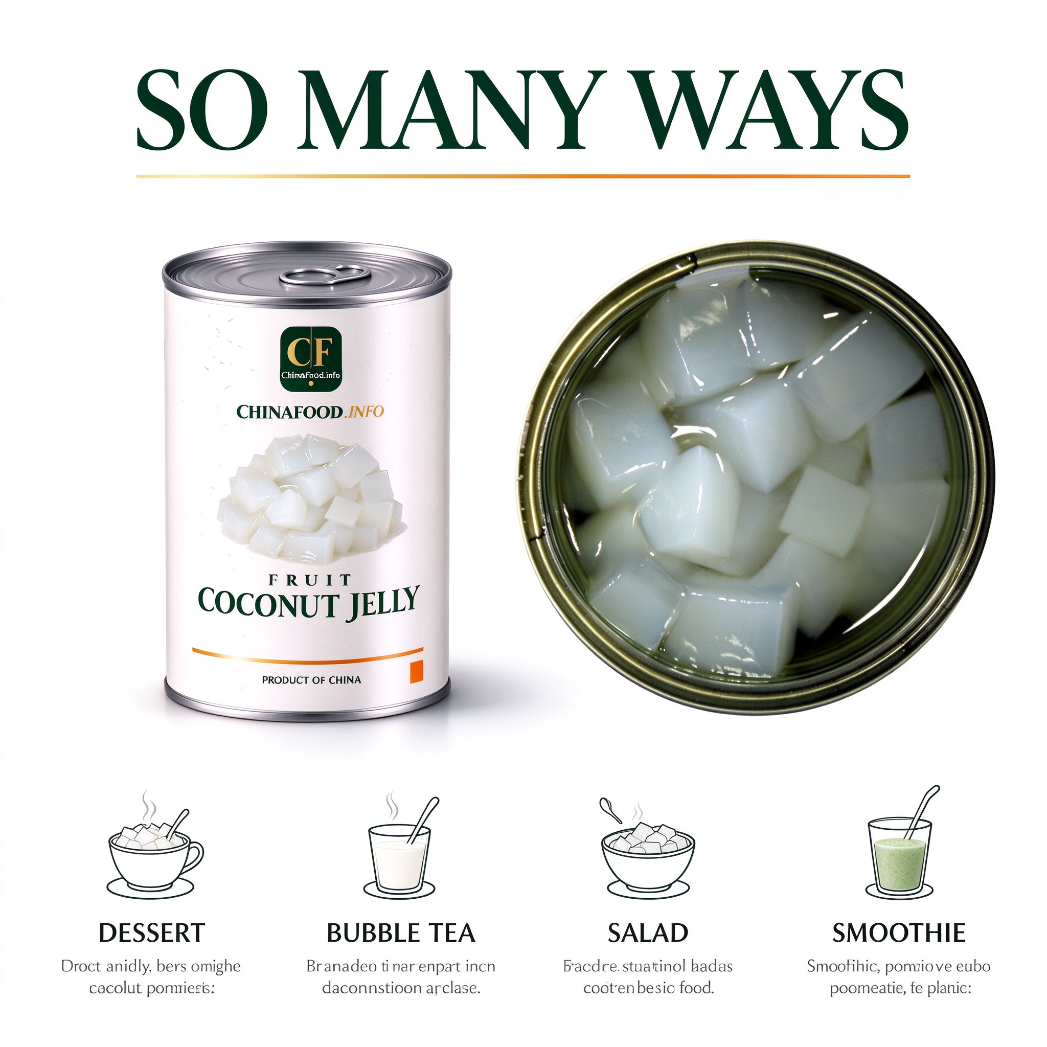 Coconut jelly ways dessert bubble tea fruit salad smoothies