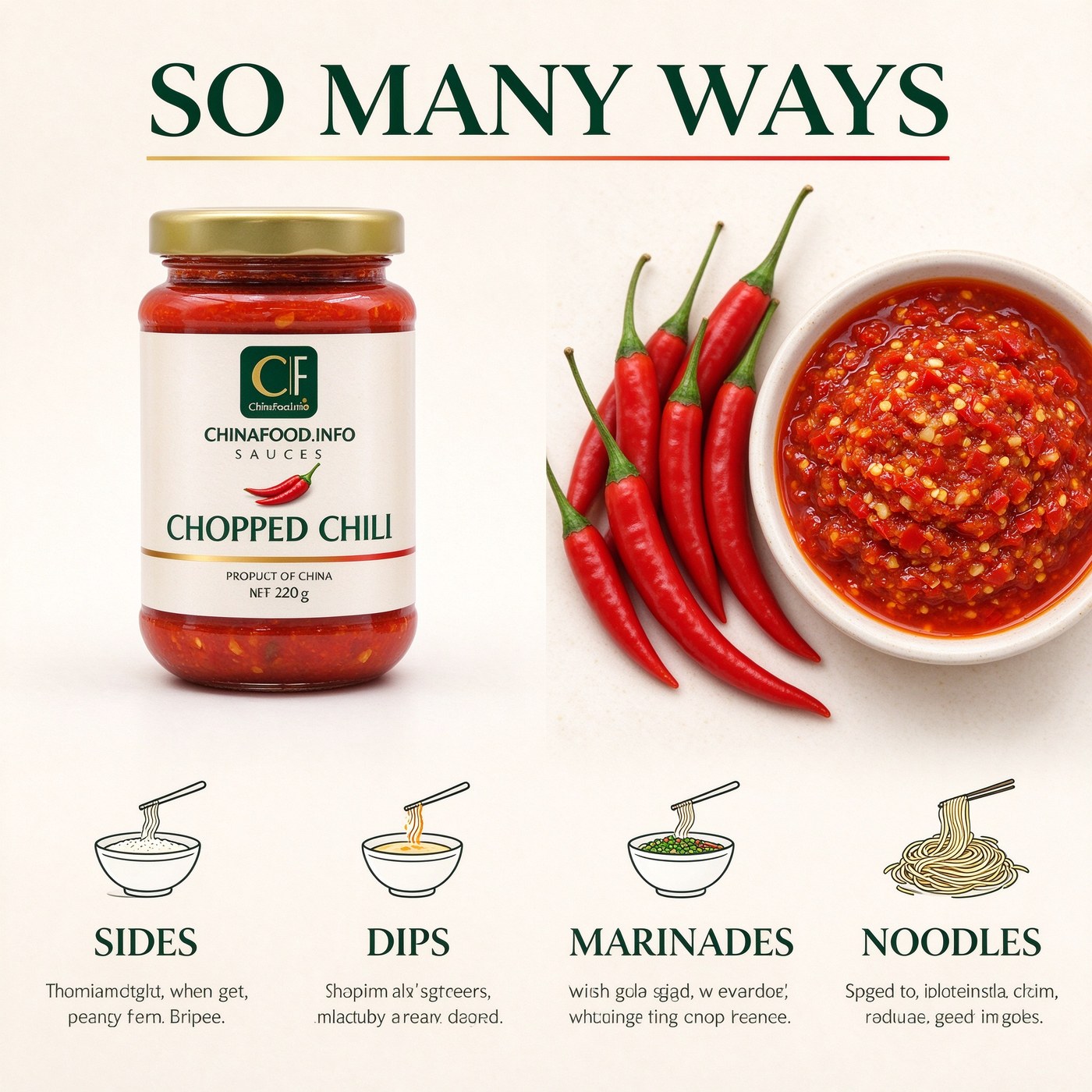 Chopped chili — So many ways — alternate view