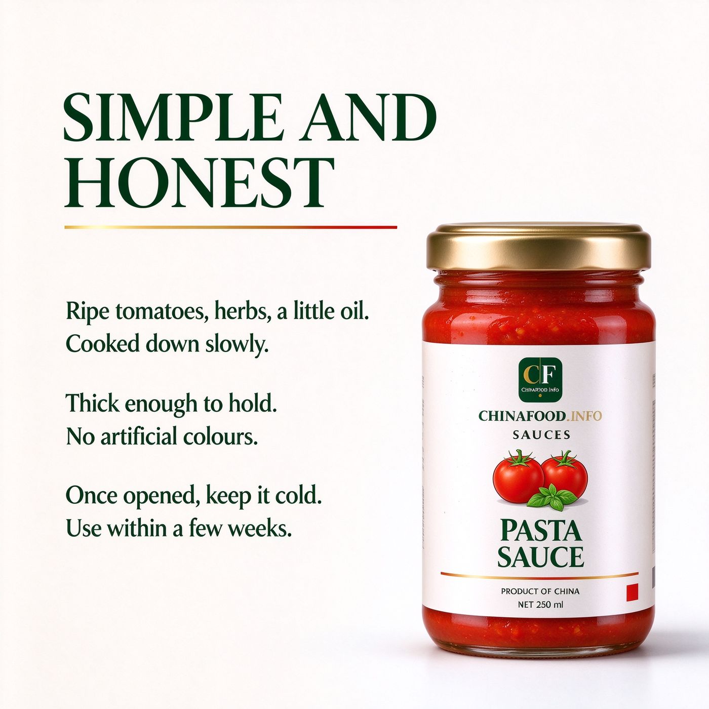 Pasta sauce — Simple and honest