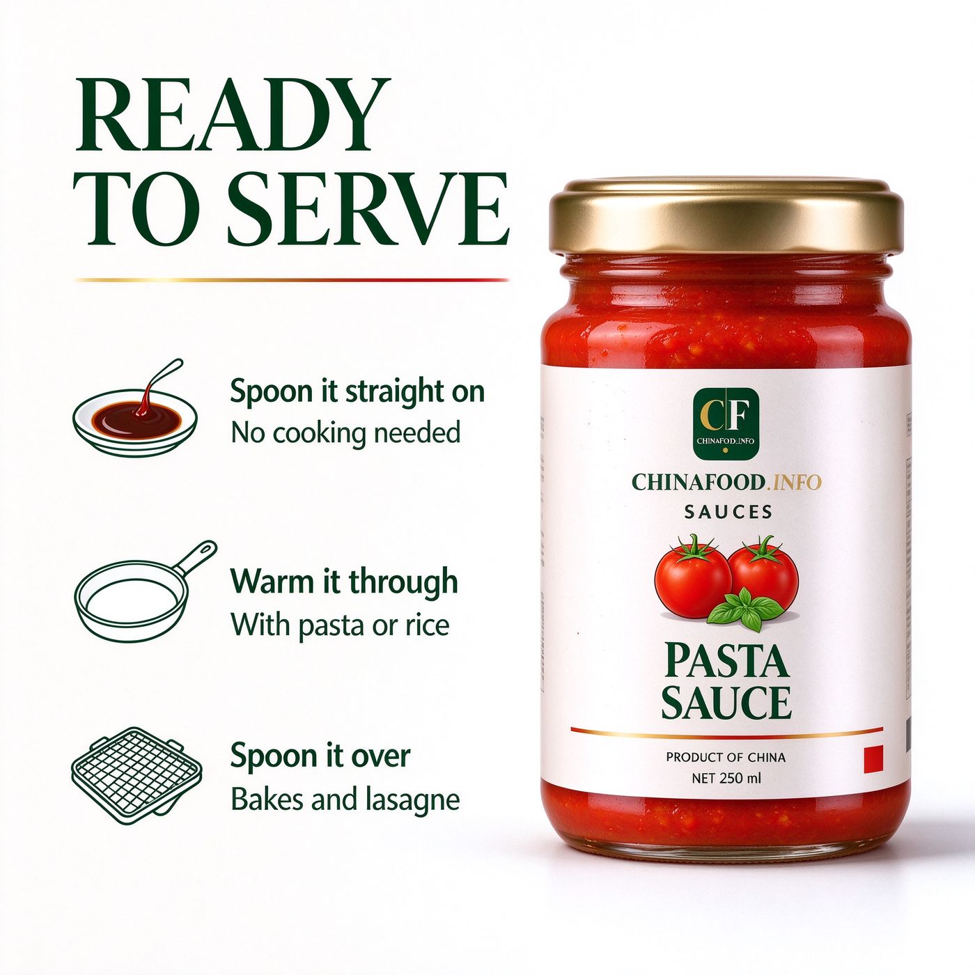 Pasta sauce — Ready to use