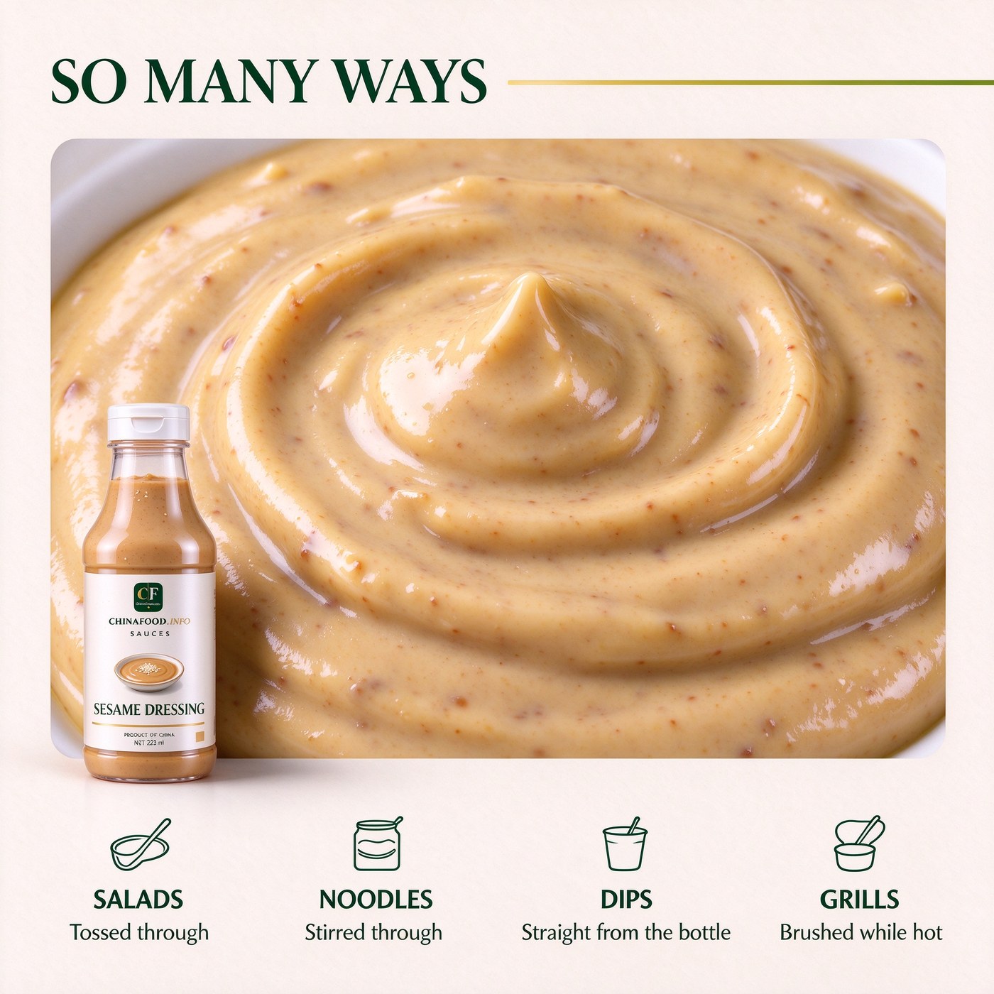 Sesame dressing — So many ways — alternate view