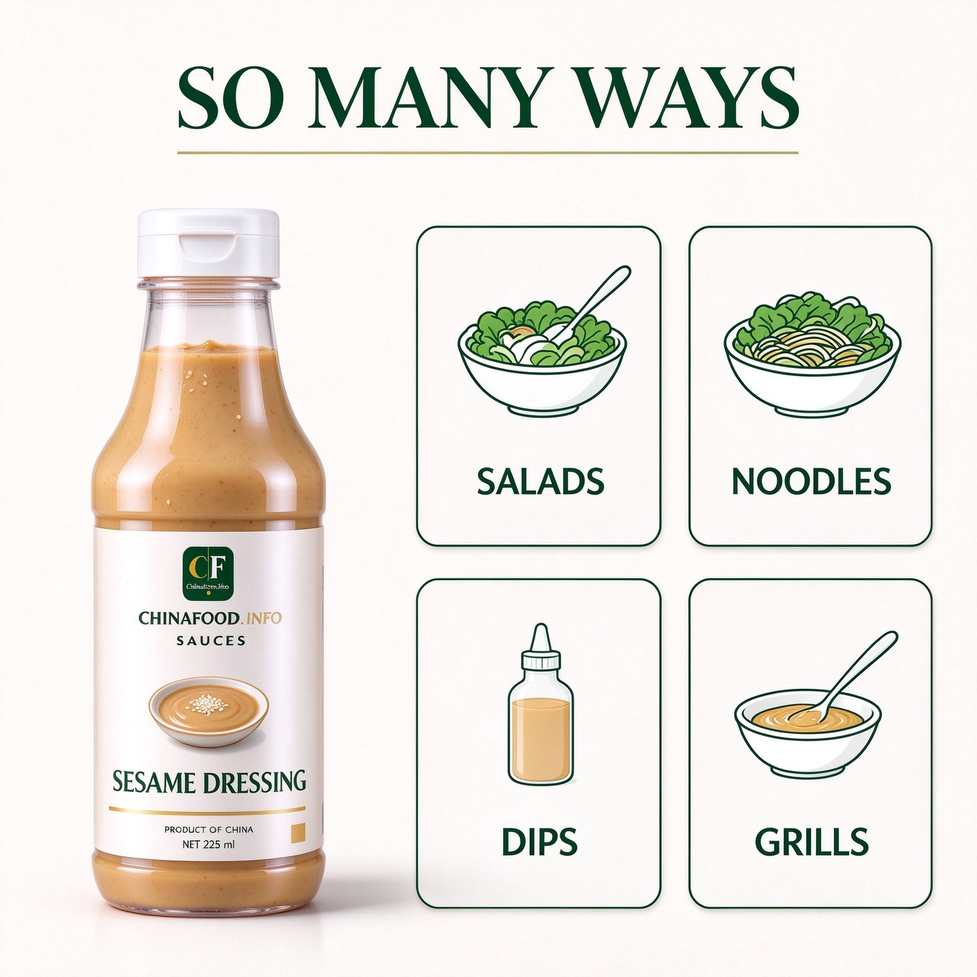 Sesame dressing — So many ways
