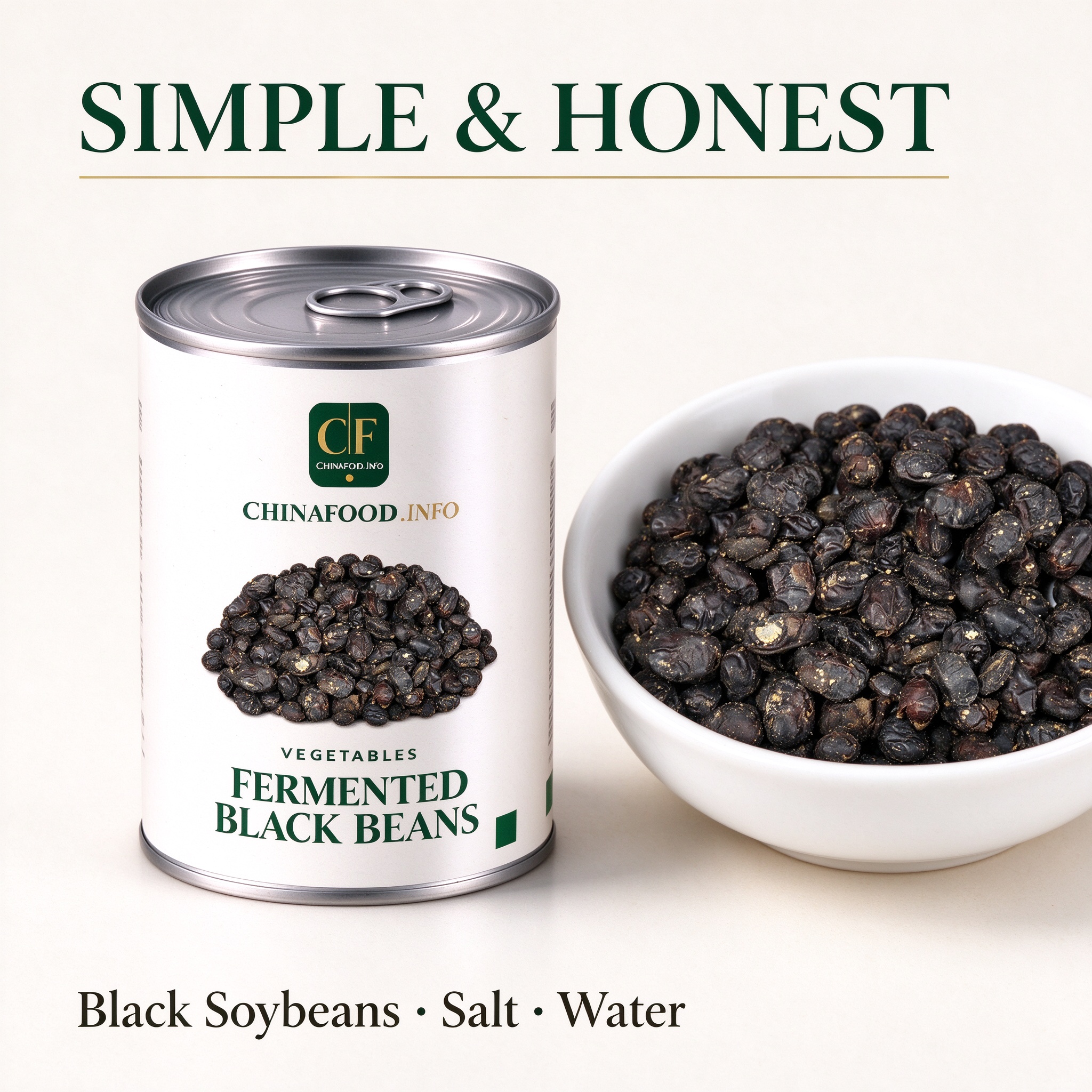 Simple and honest - black soybeans, salt and water