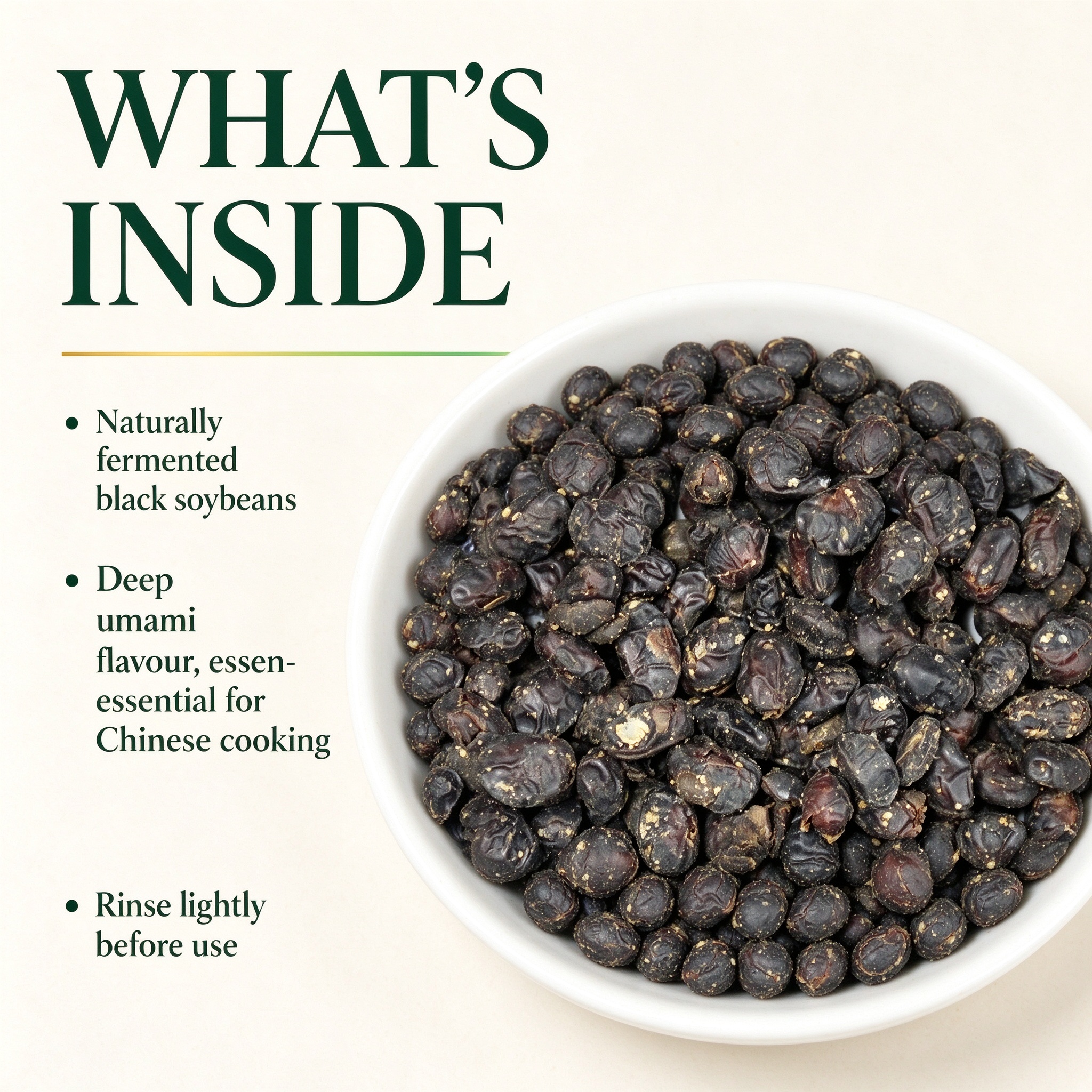 The opened can - naturally fermented black soybeans