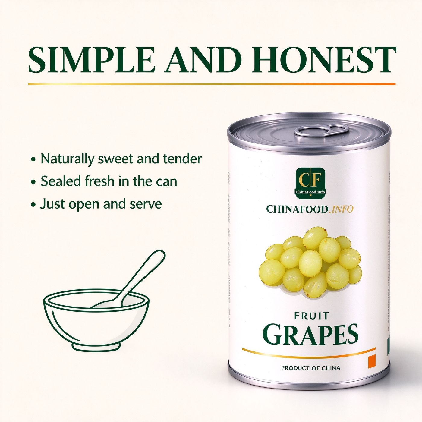 Close-up of peeled grapes in light syrup