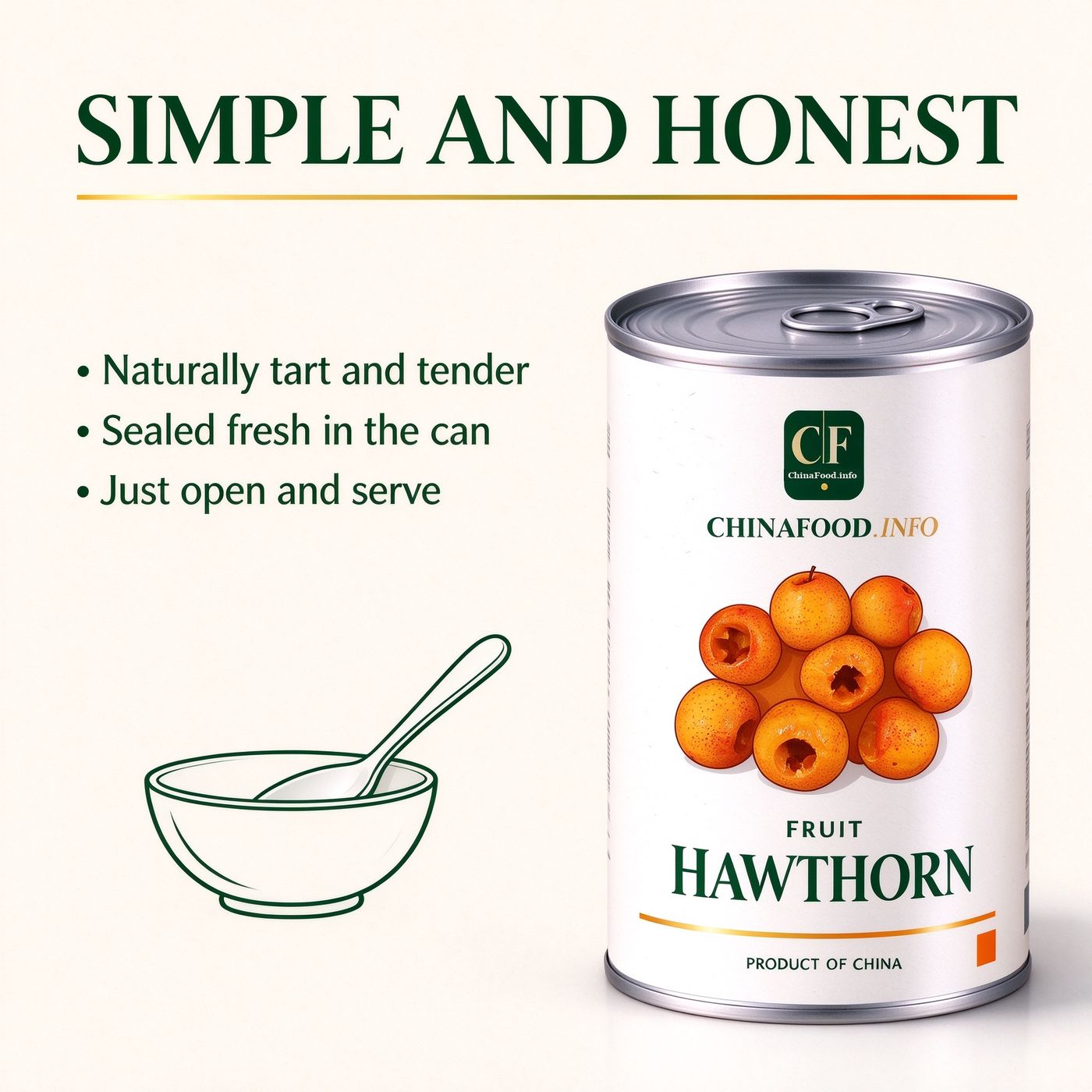 Canned hawthorn close up