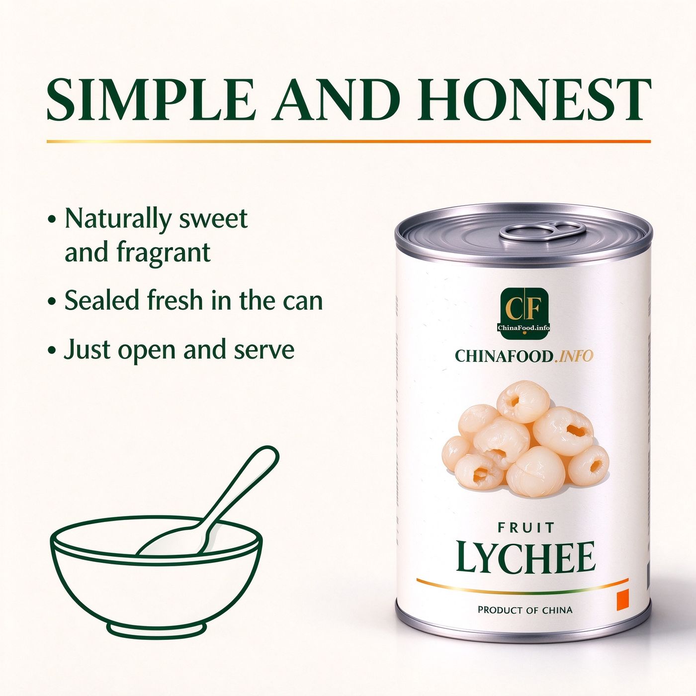 Canned peeled lychees close up