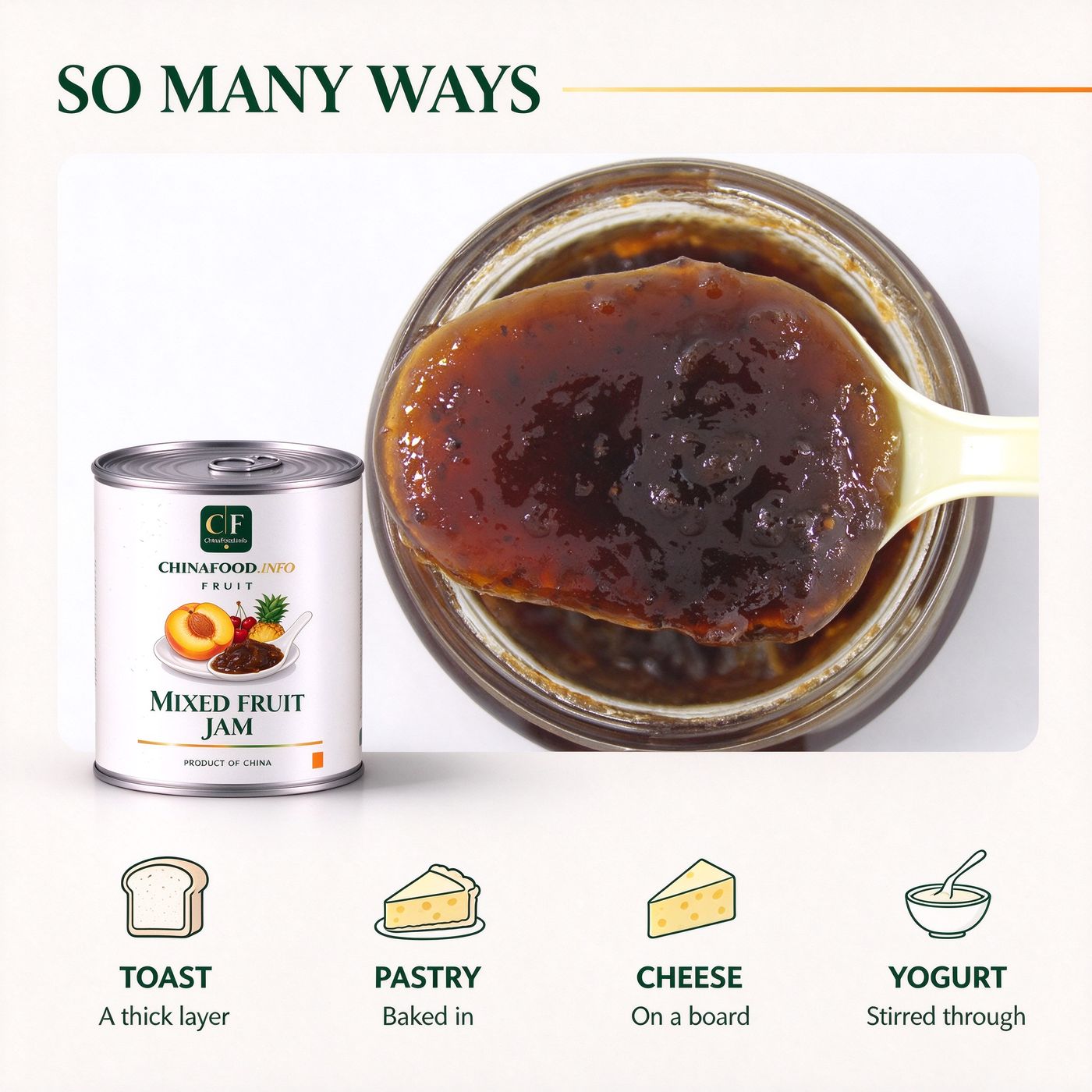 Mixed fruit jam serving ideas