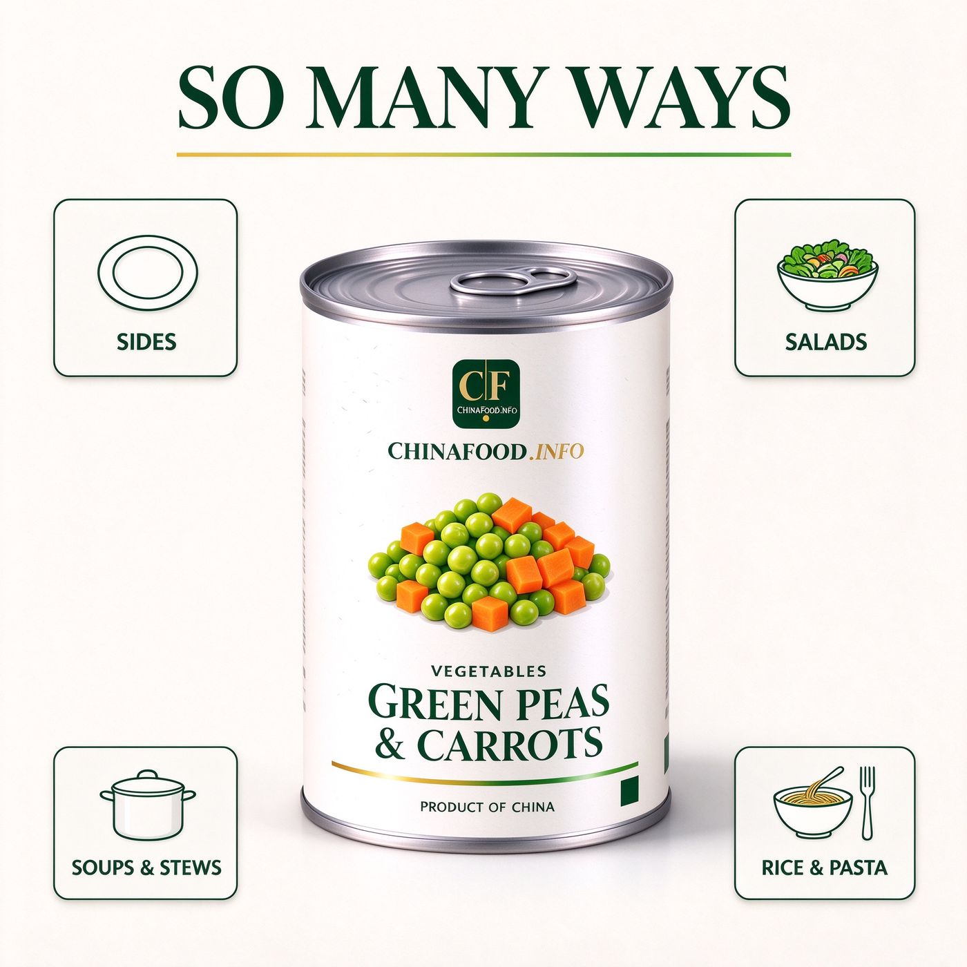 Mix vegetable with suggested uses