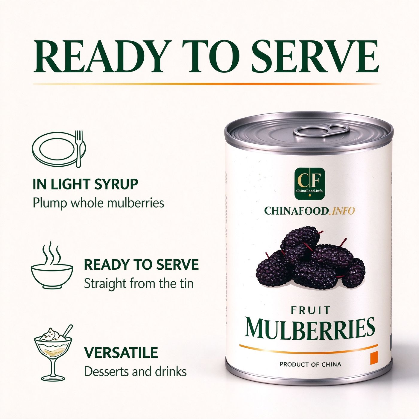 Mulberries served from the tin