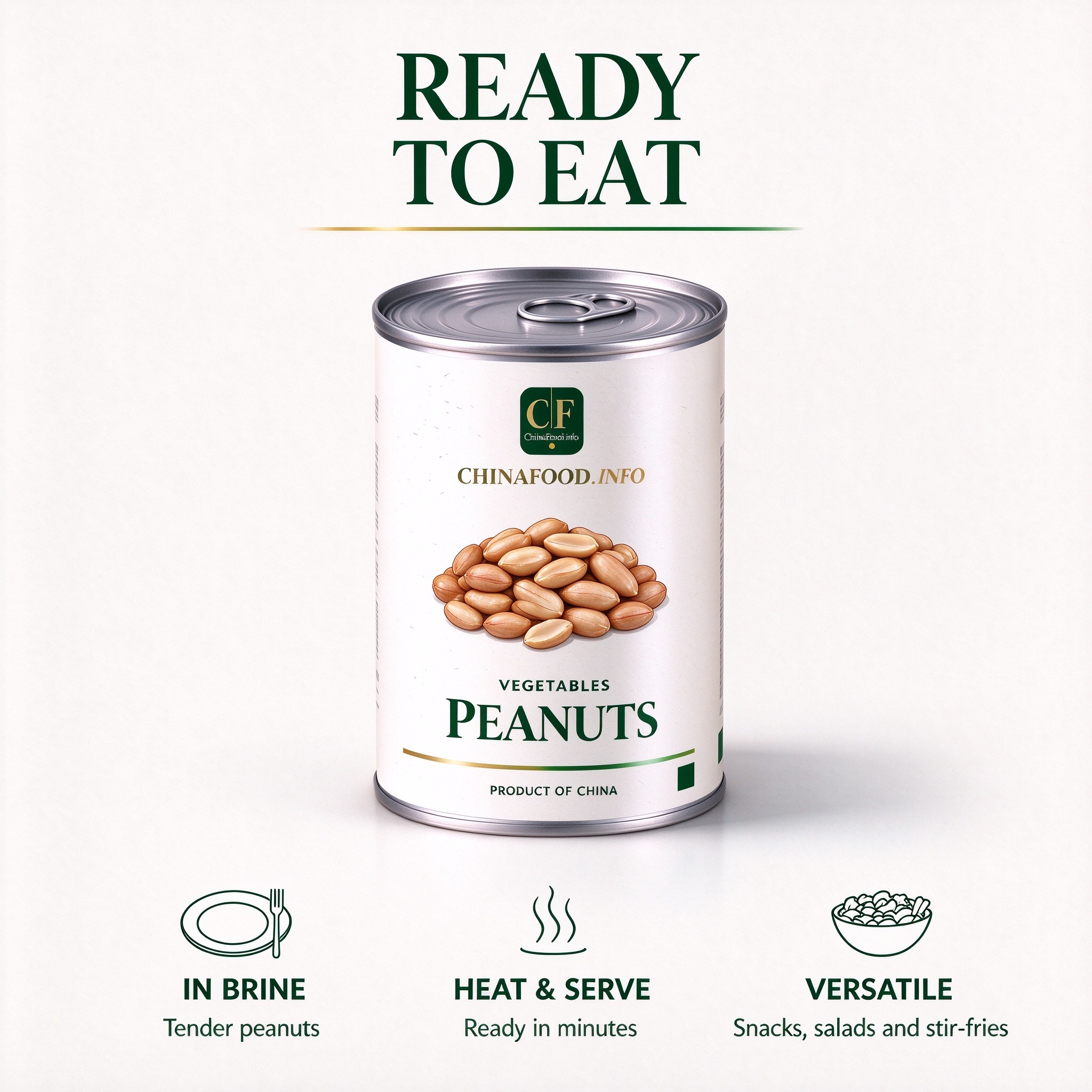 Canned peanuts ready to serve from the tin