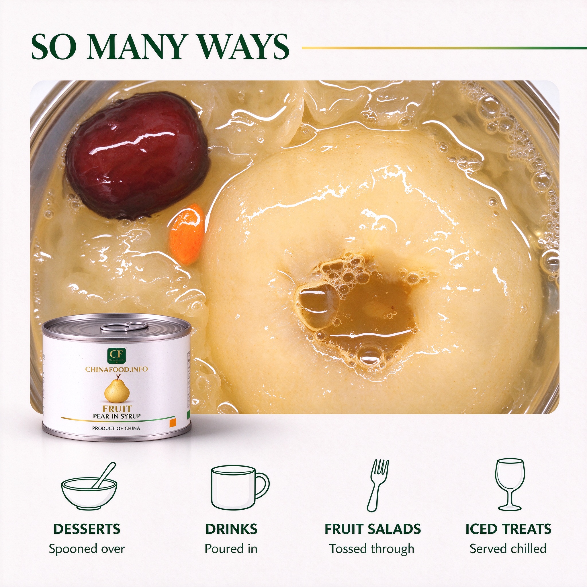 Canned whole pear in syrup serving ideas