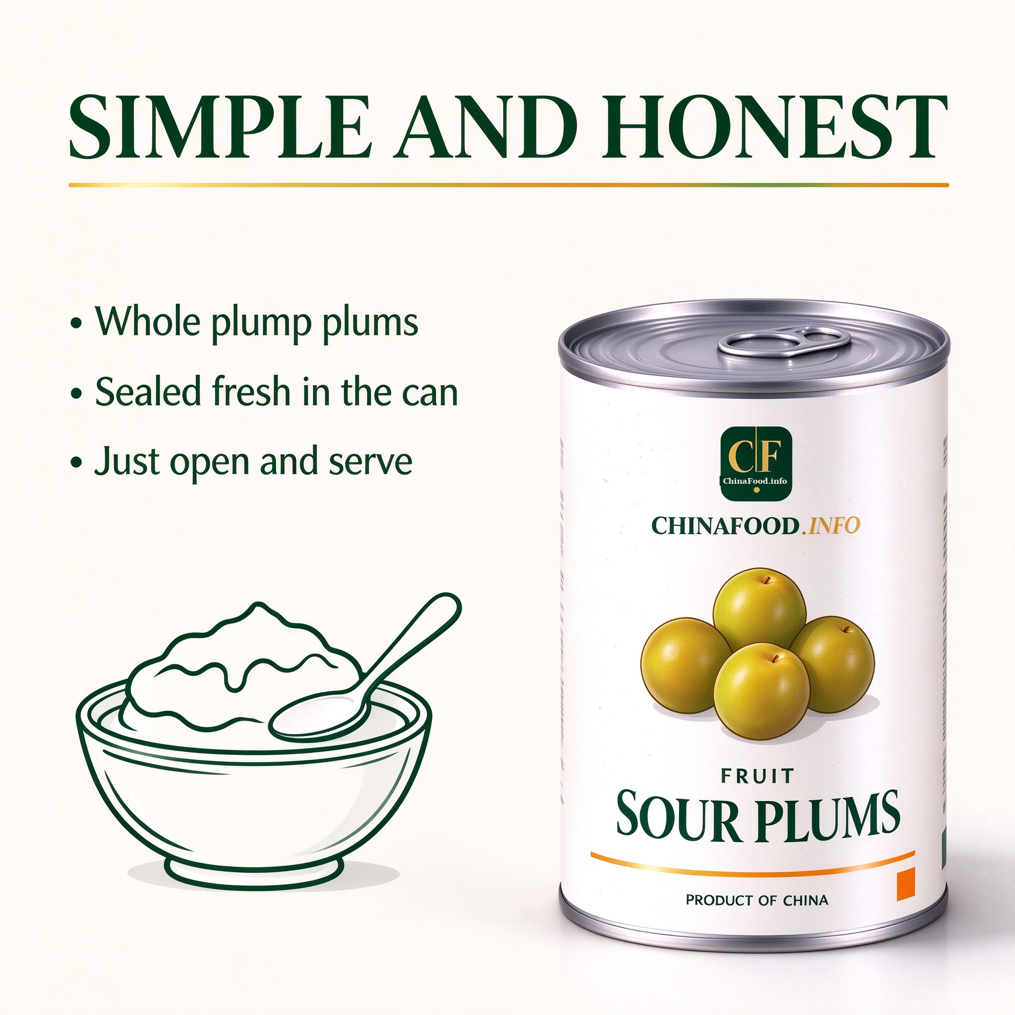 Whole plump sour plums - simple and honest