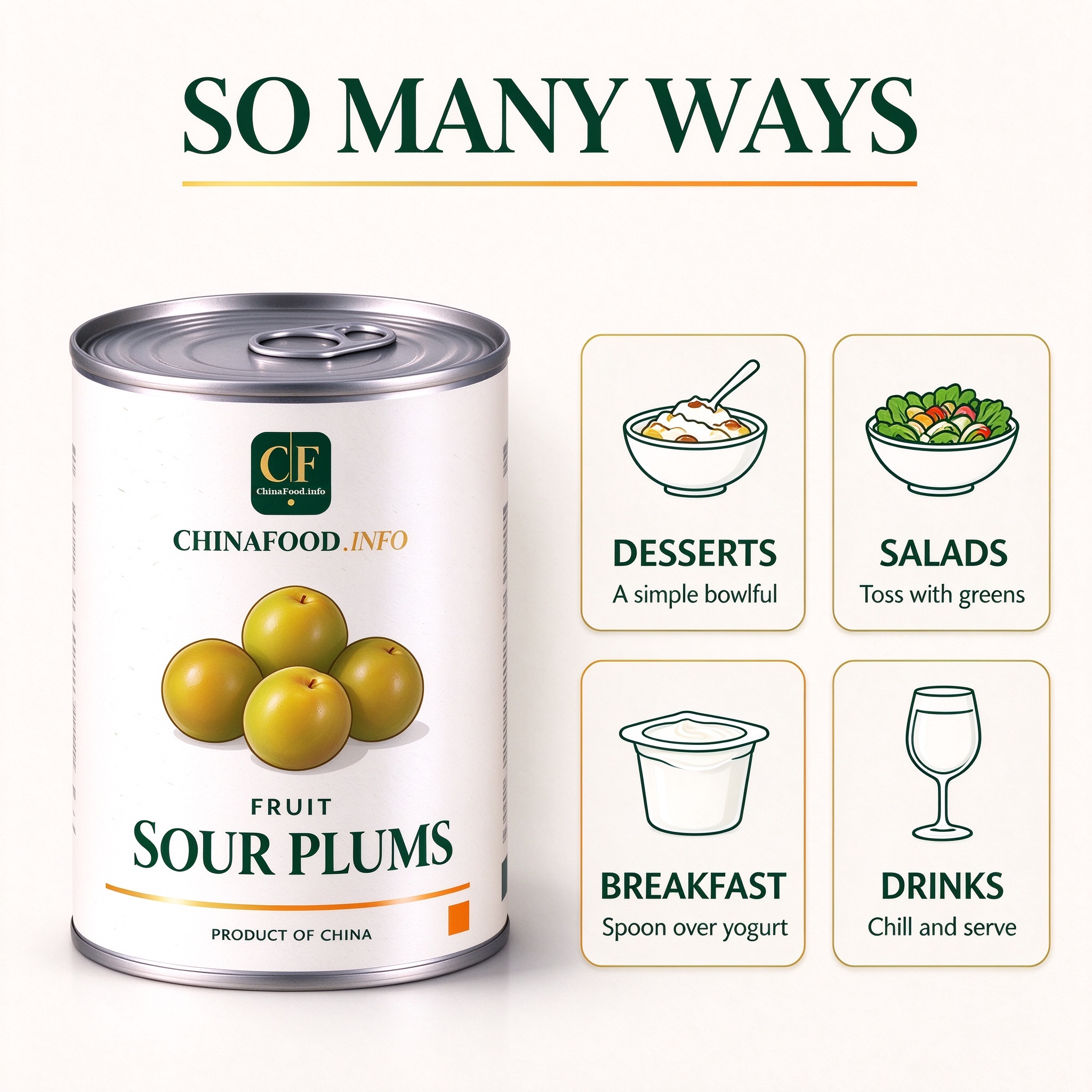 Canned sour plums with suggested uses