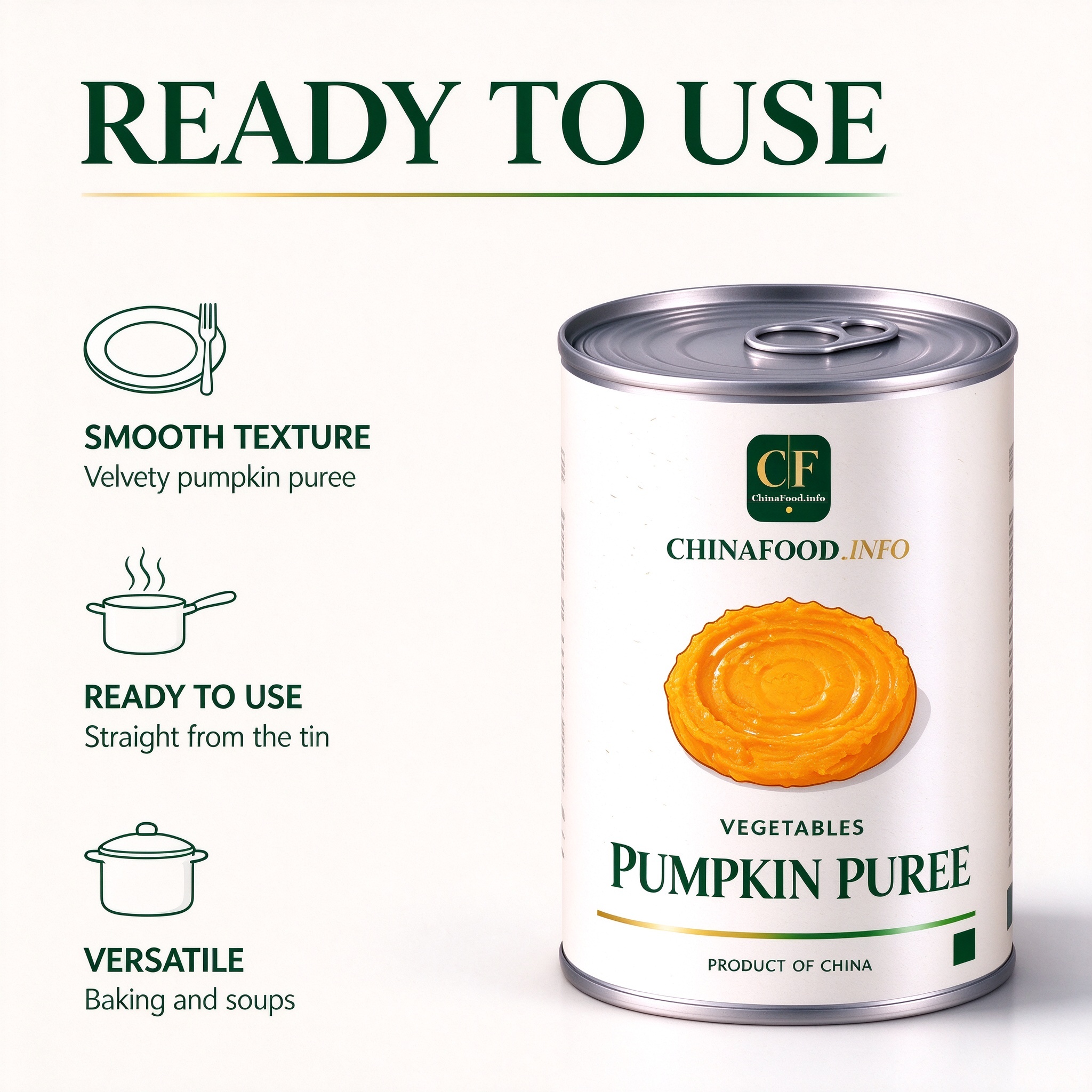 Canned pumpkin puree ready to use straight from the tin