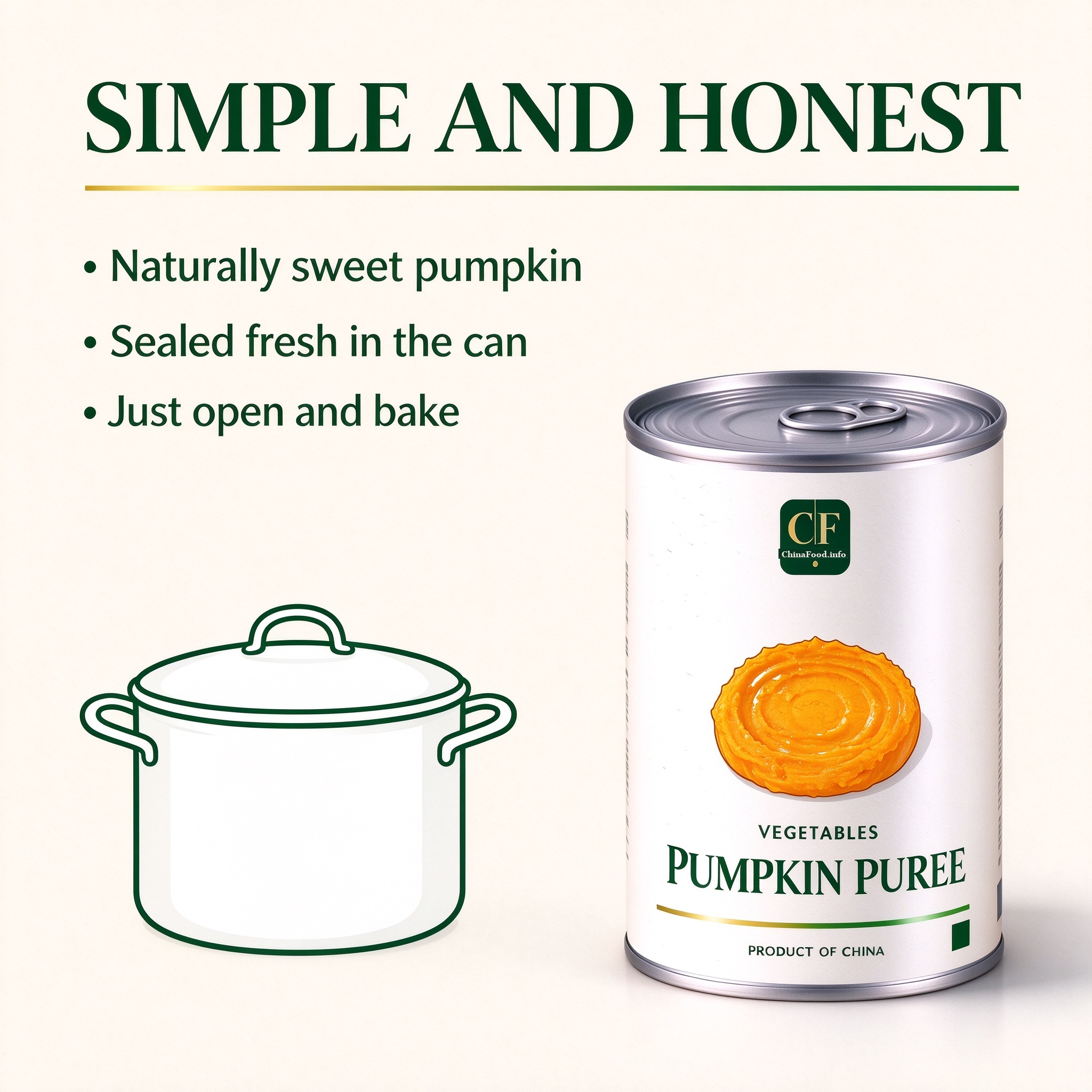 Naturally sweet pumpkin puree - simple and honest