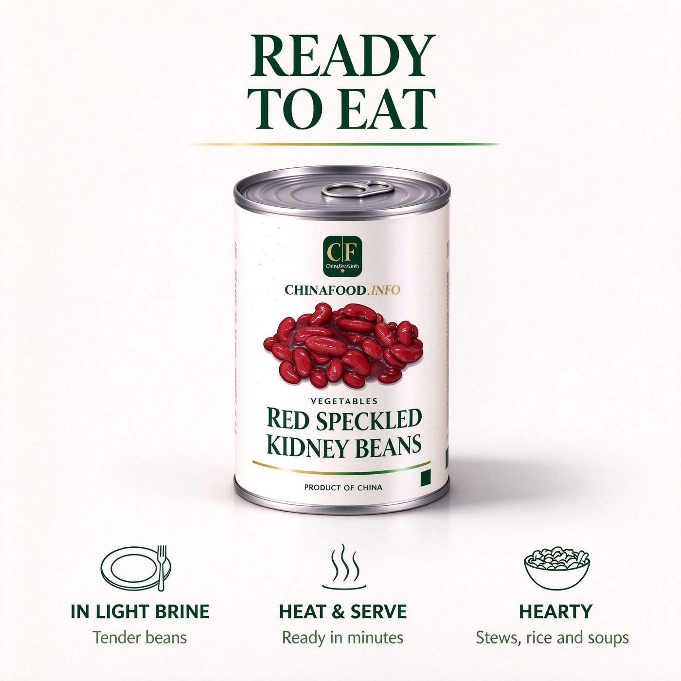 Red speckled kidney beans served from the tin