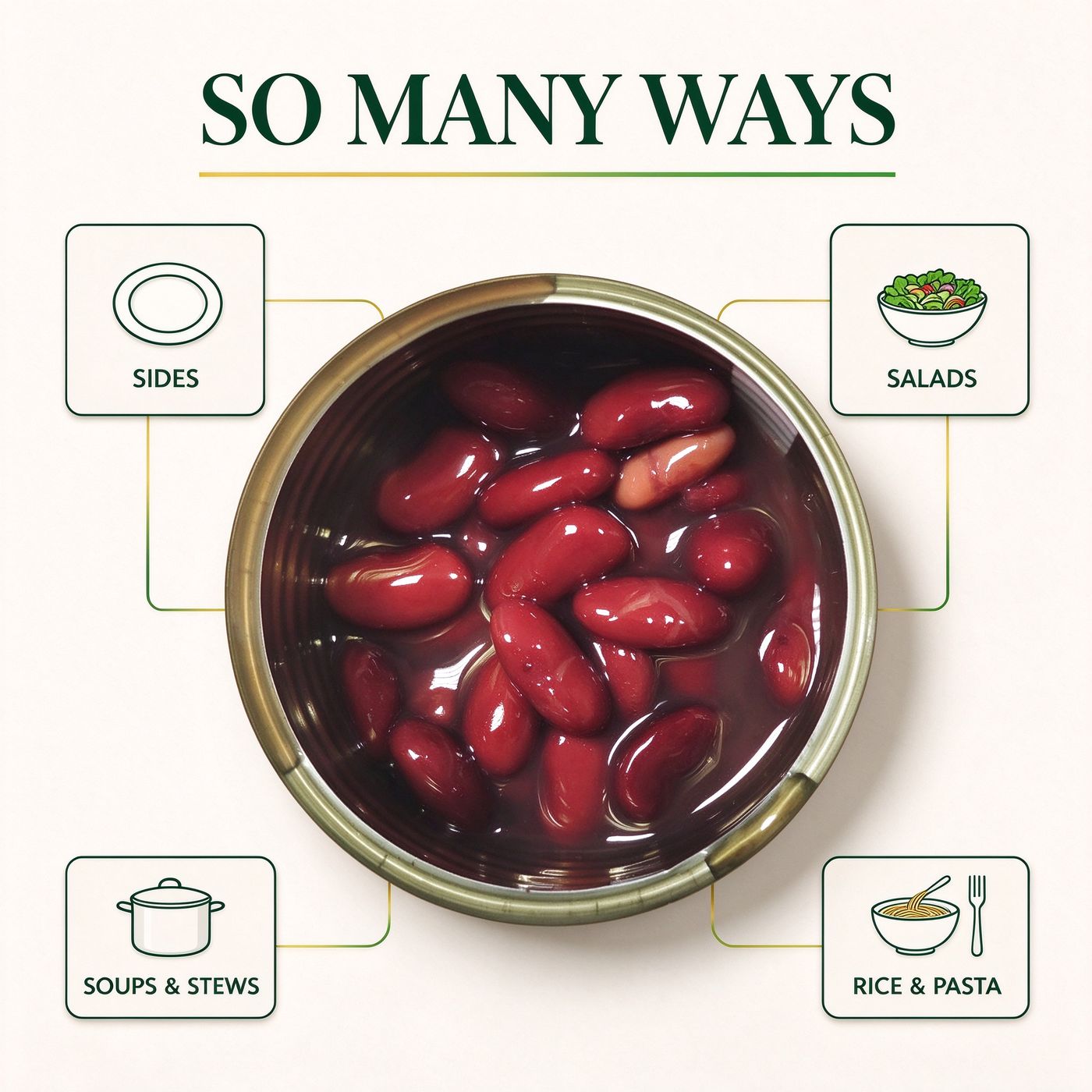 Red speckled kidney beans with suggested uses