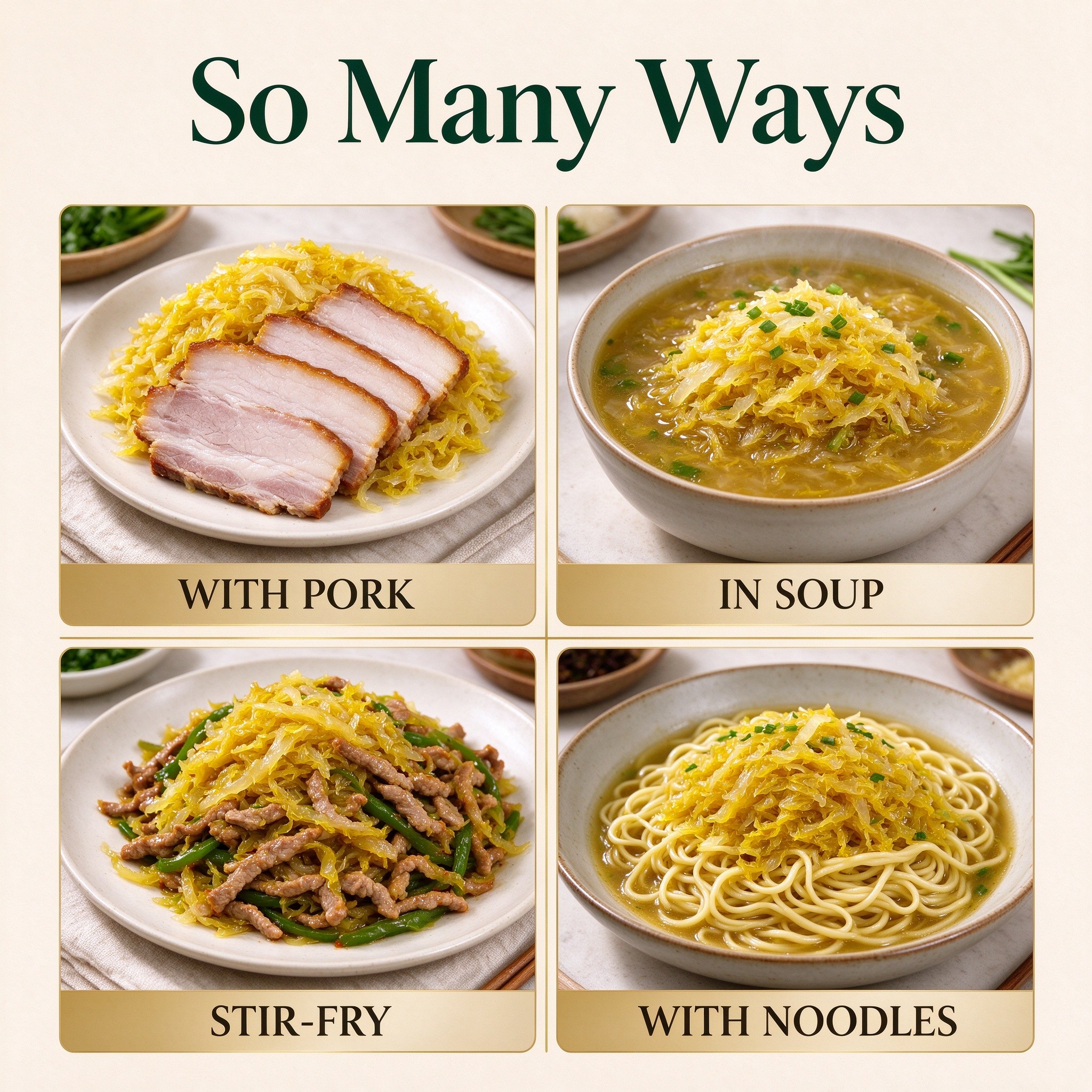 Sauerkraut with suggested uses