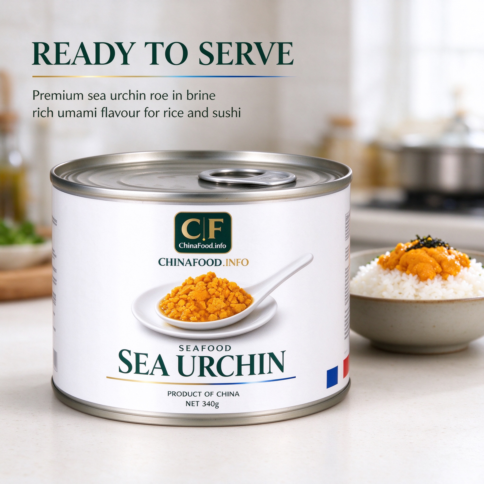 Sea urchin served from the tin