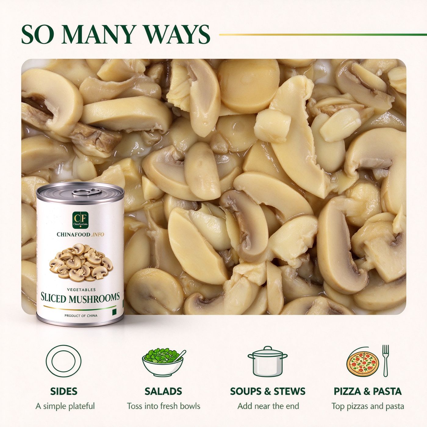 Sliced mushrooms serving ideas