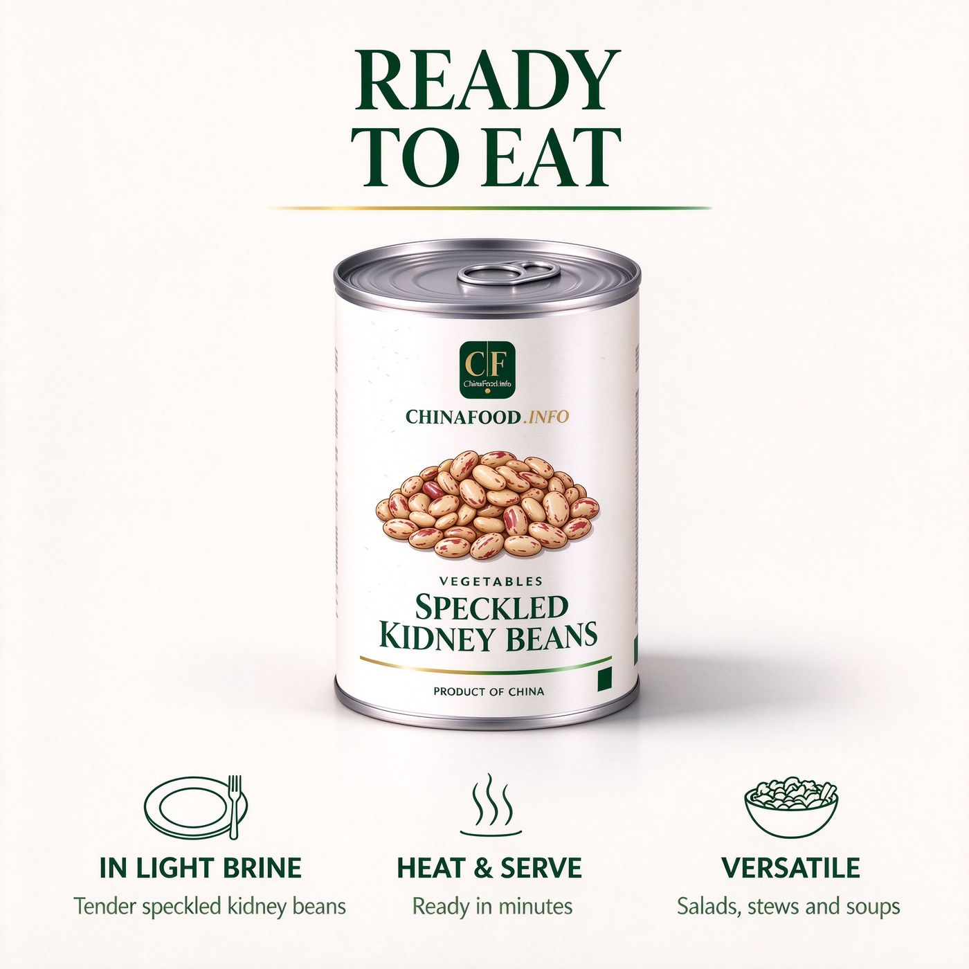 Speckled kidney beans served from the tin