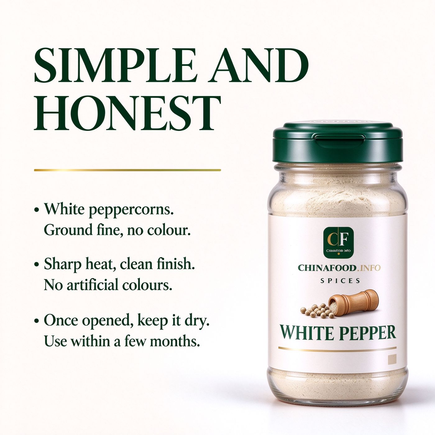 White pepper — Simple and honest
