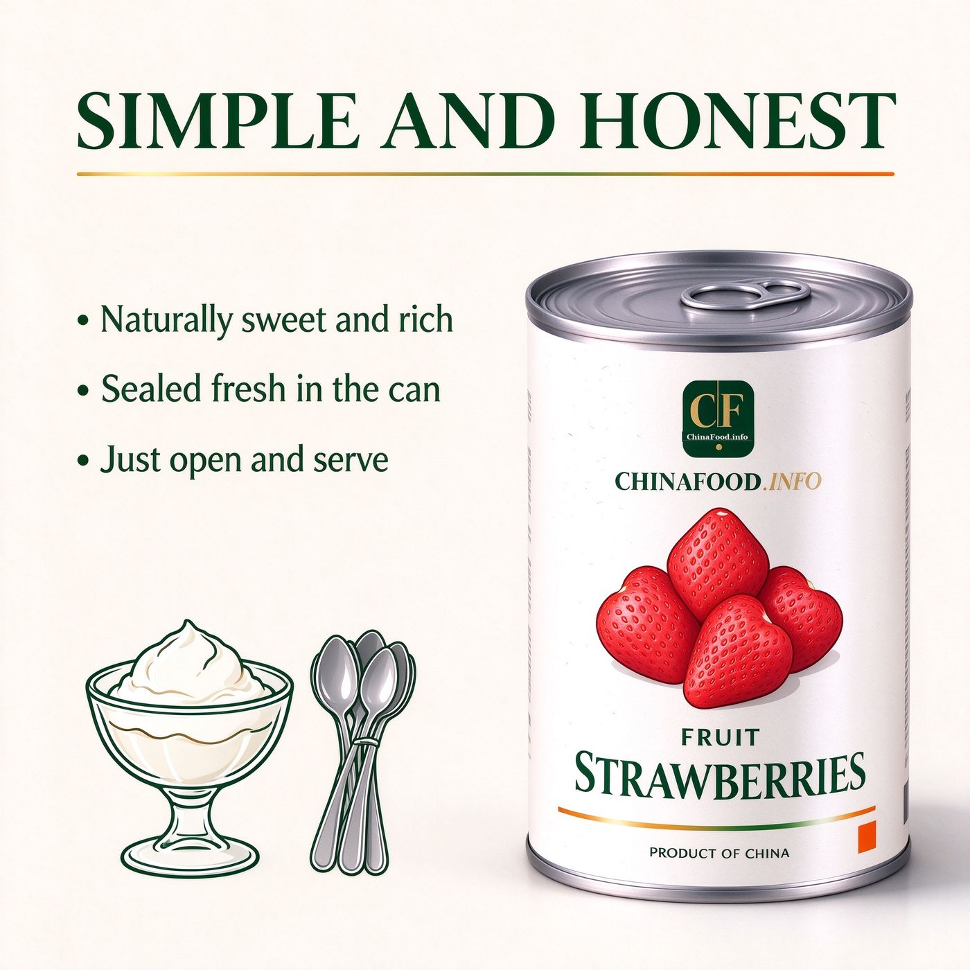 Canned strawberries product panel