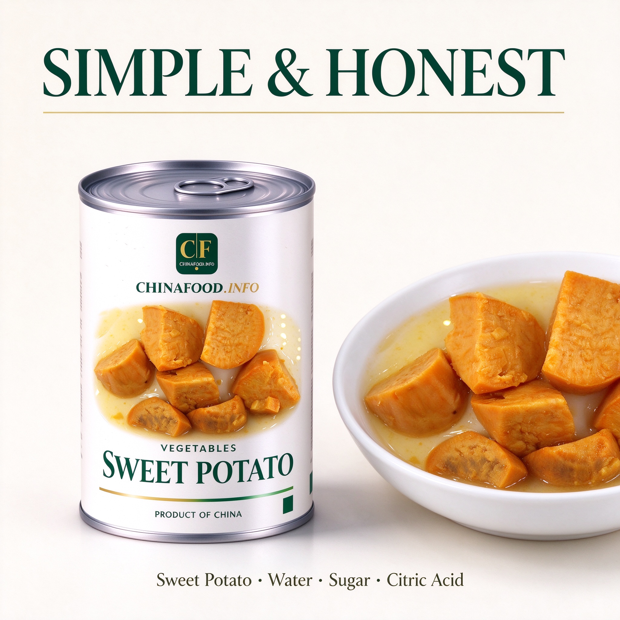 Canned sweet potato simple and honest ingredient panel