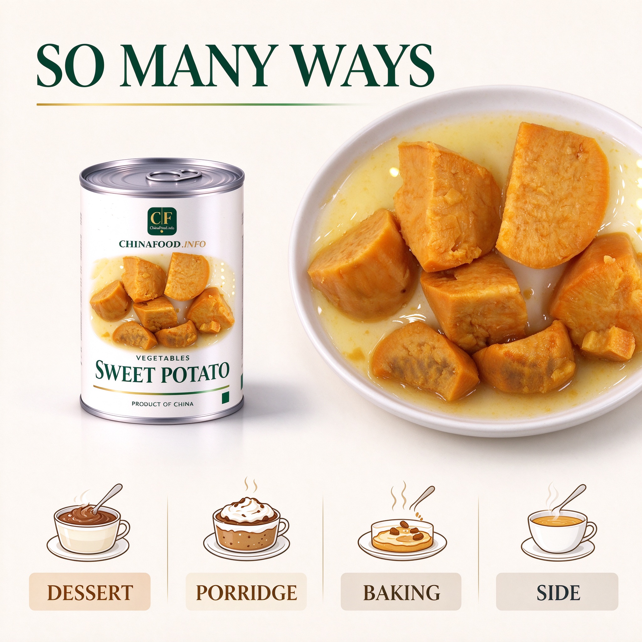 Sweet potato ways dessert porridge baking side