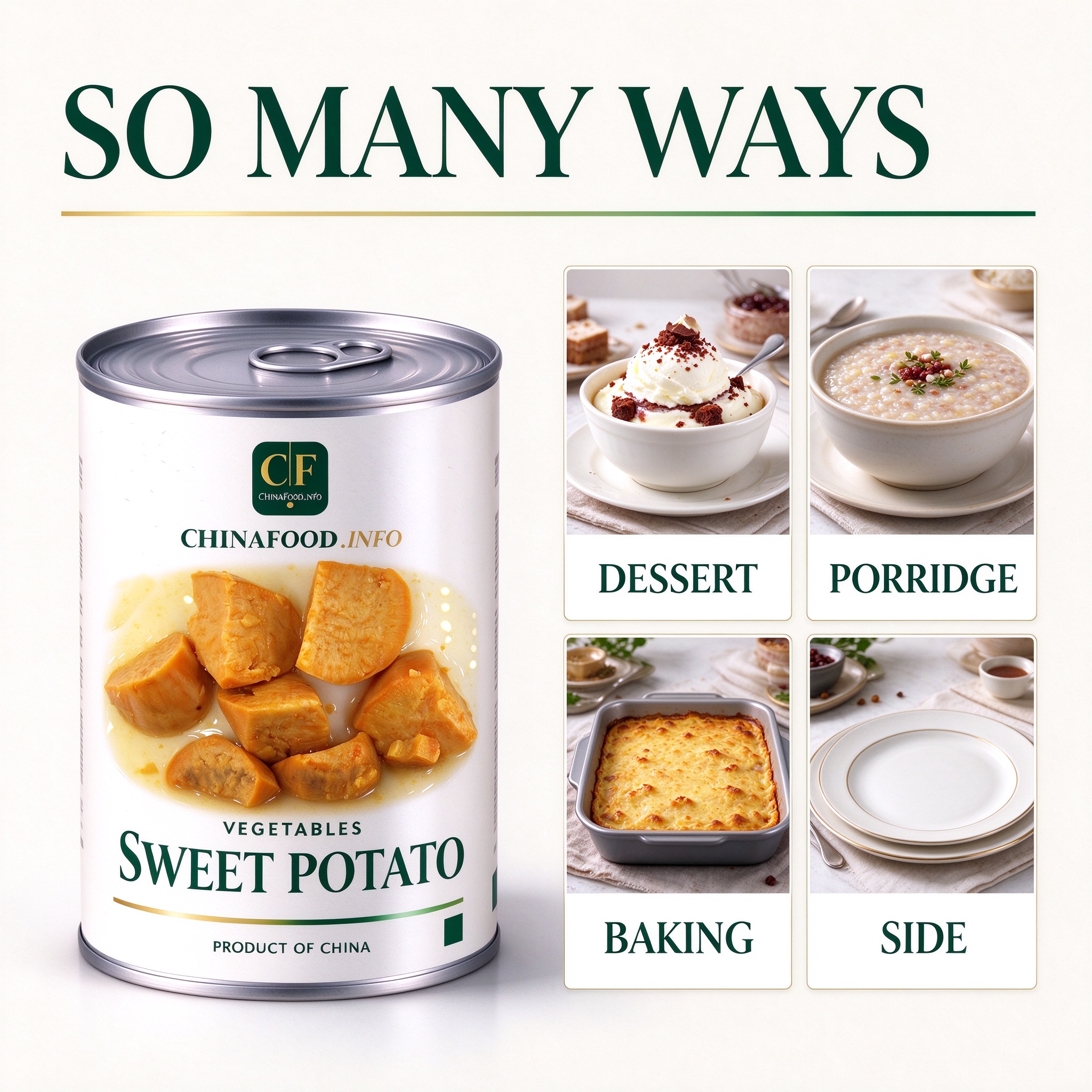 Sweet potato ways dessert porridge baking side